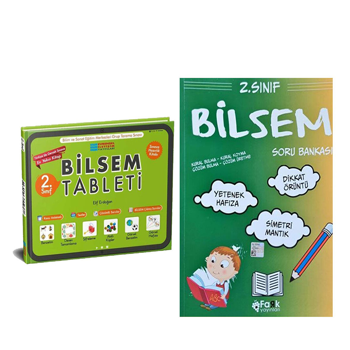 Evrensel İletişim 2.Sınıf Bilsem Tablet ve Fark Yayınları Soru Bankası Seti 2 Kitap