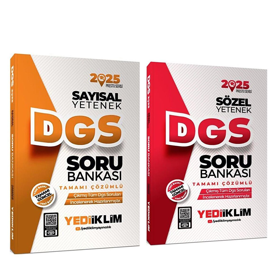 Yediiklim 2025 DGS Sayısal ve Sözel Yetenek Soru Bankası Seti 2 Kitap