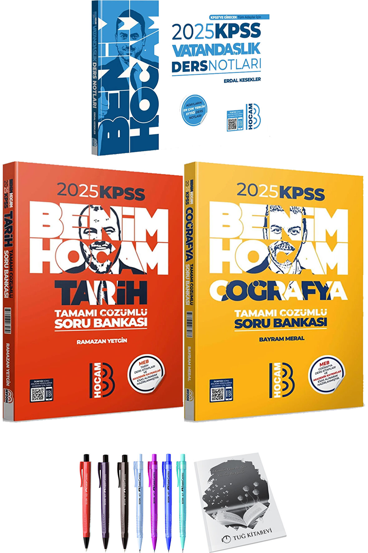 Benim Hocam 2025 KPSS Vatandaşlık Ders Notları - 2025 KPSS Tarih Coğrafya Soru Bankası + Hediyeli