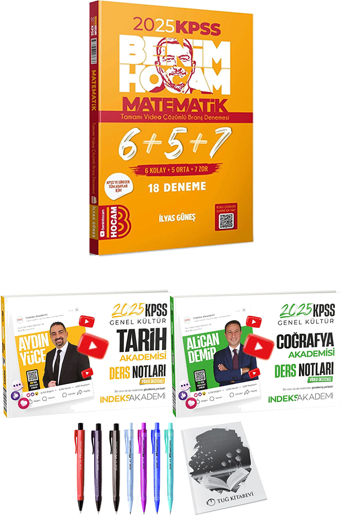 Benim Hocam 2025 KPSS Matematik 18 Deneme - 2025 KPSS Tarih Coğrafya Akademisi Video Ders Notları + Hediyeli