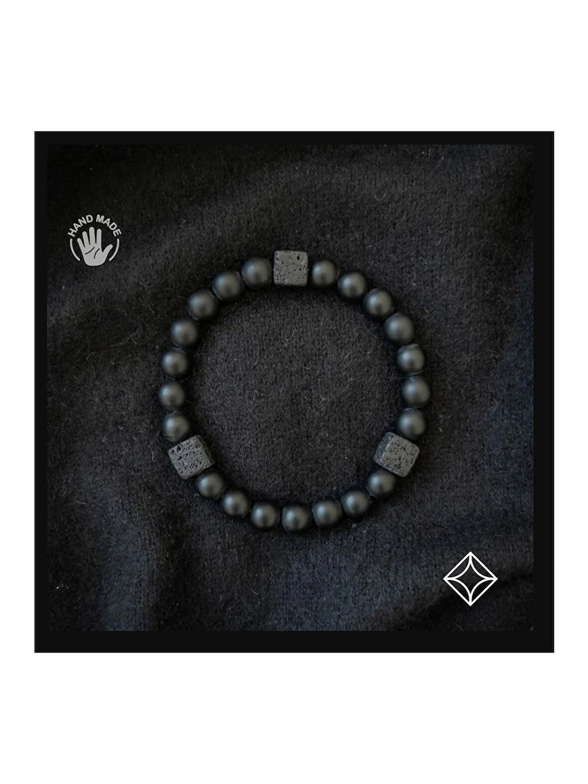 Alnis Atelier Küp Lav Taşı Ve Mat Oniks Doğal Taş Bileklik