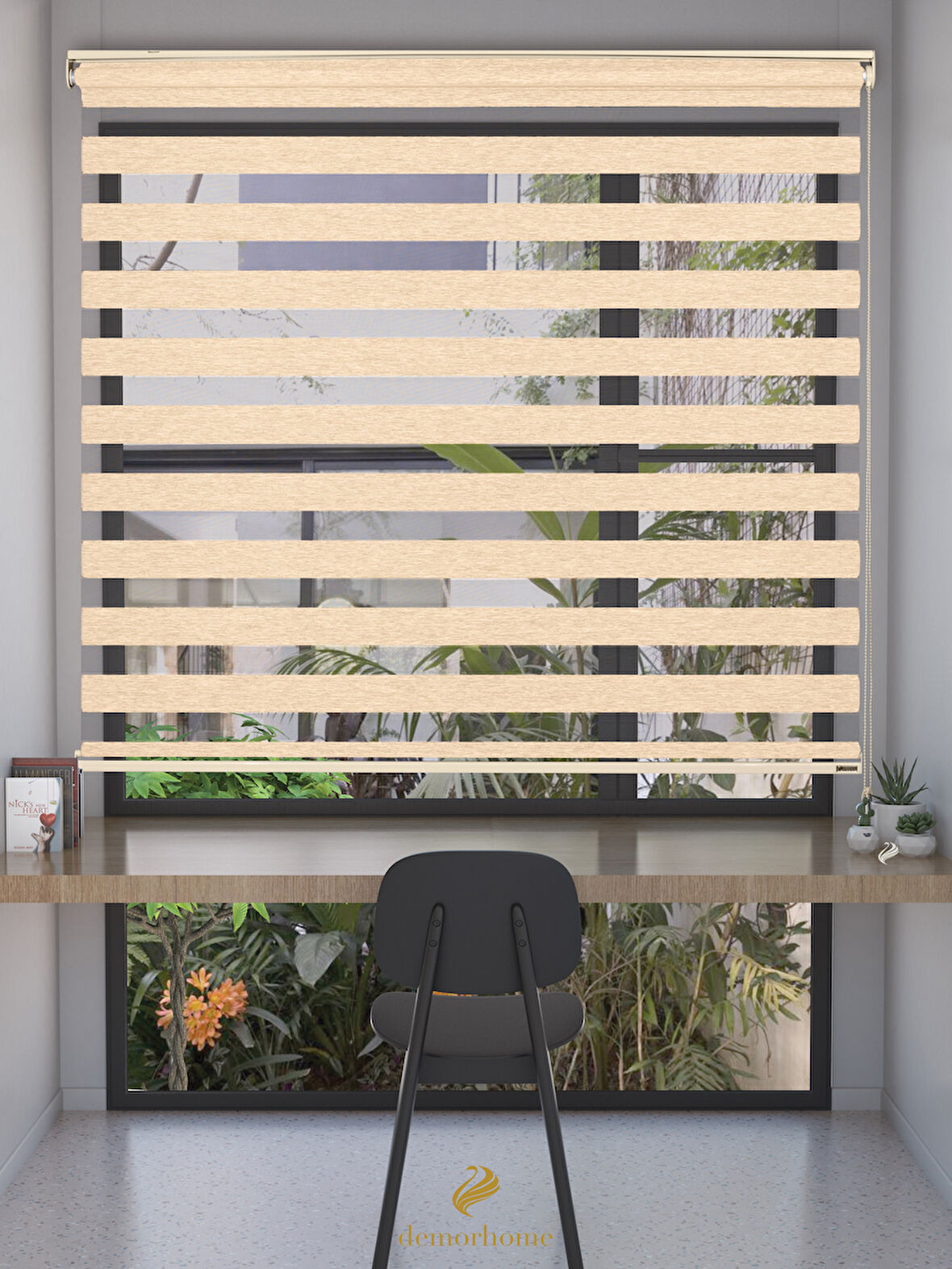 Demor Home Bal Rengi Bambu Zebra Yüksek Kalite Metal Kasa 
