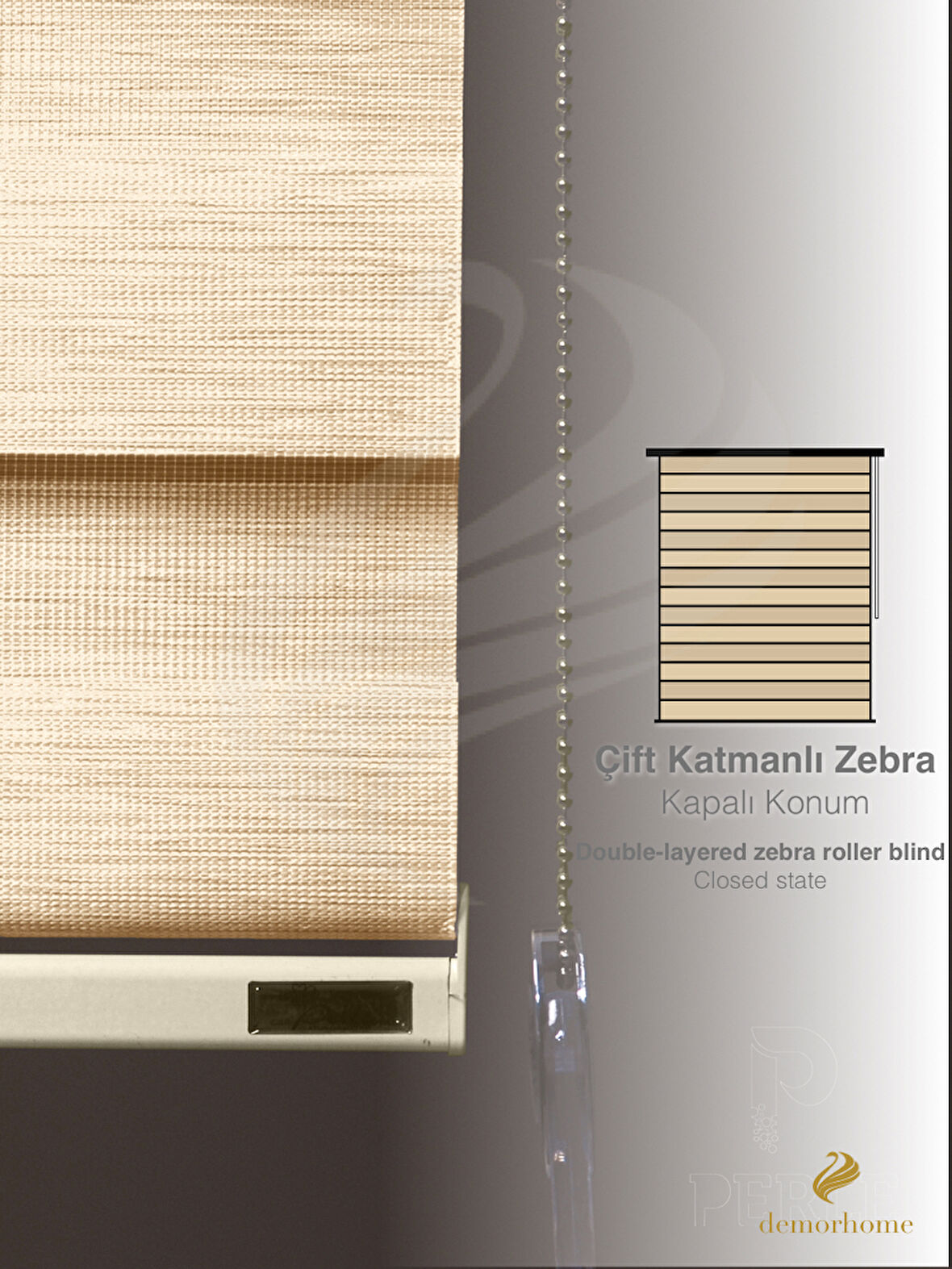 Demor Home Bal Rengi Bambu Zebra Yüksek Kalite Metal Kasa 