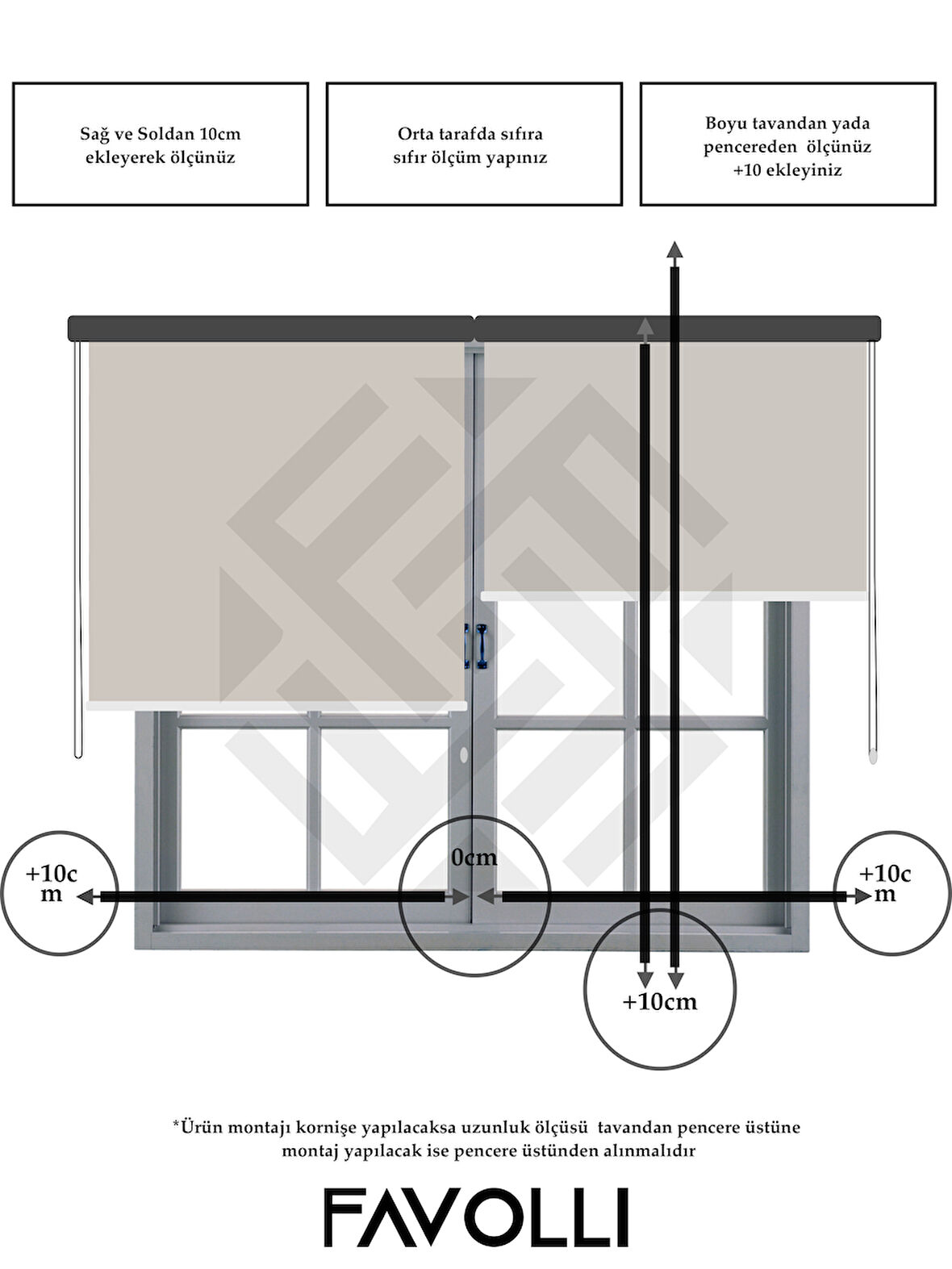 FAVOLLİ Beyaz Karartma Blackout Stor Perde Metal İthal Kasa Işık geçirmez