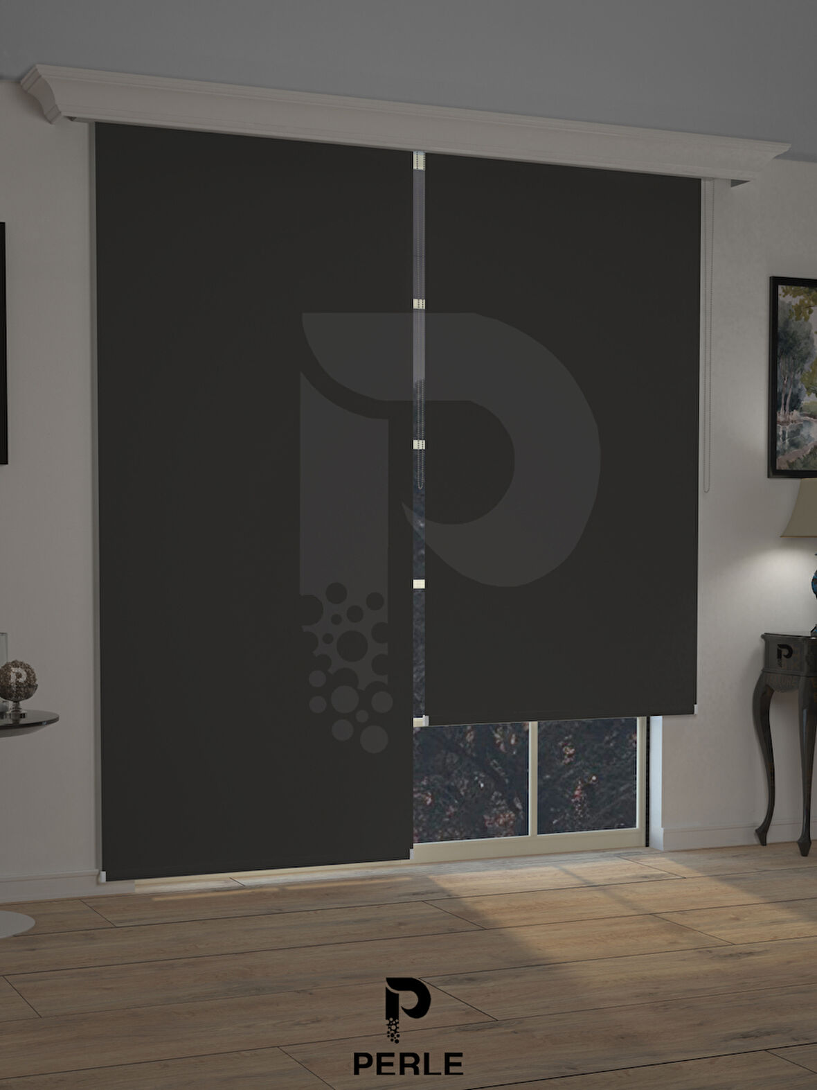 Perle  Koyu Gri Blackout Stor Perde Tam Karartma Yüksek Kalite SUPERBLACKOUT