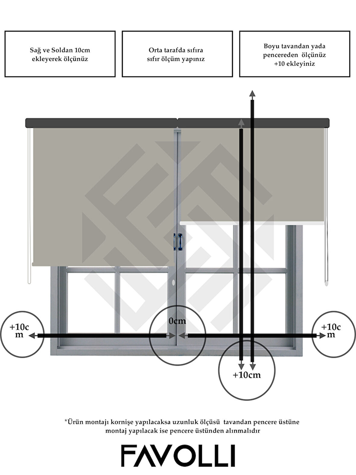 FAVOLLİ Açık Gri Karartma Blackout Stor Perde Metal İthal Kasa Işık geçirmez