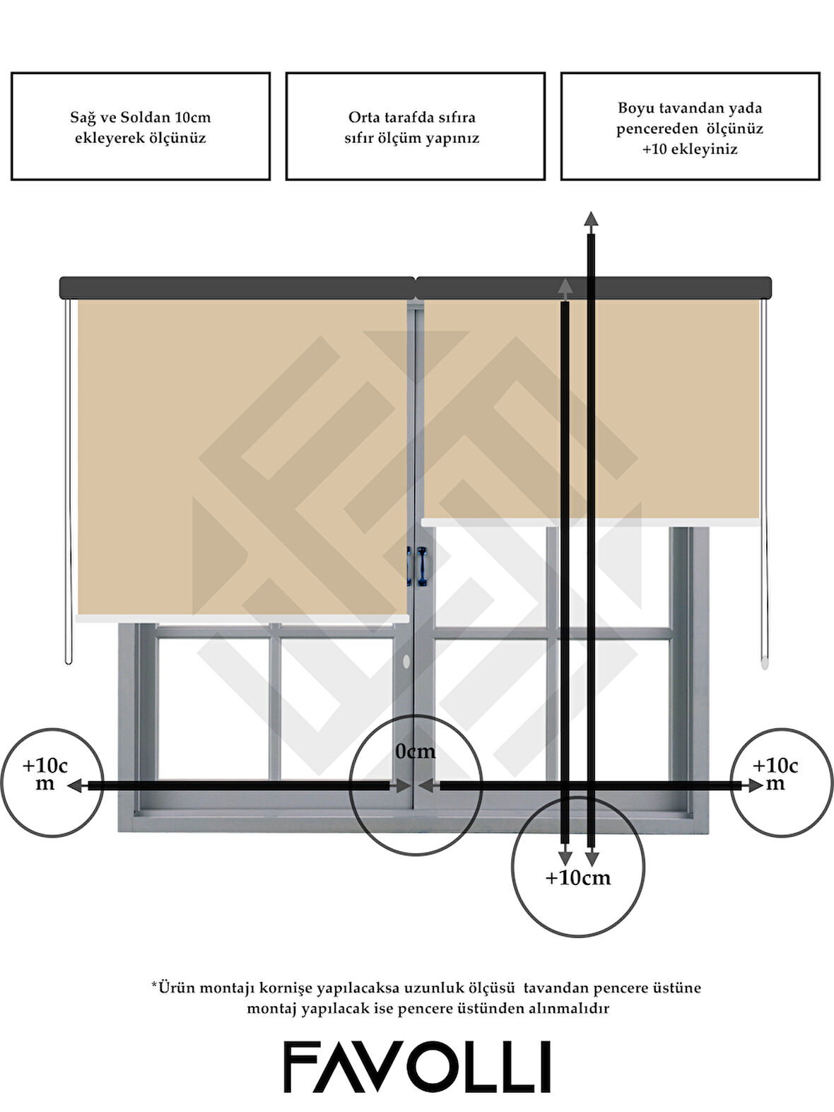 FAVOLLİ Bej Karartma Blackout Stor Perde Metal İthal Kasa Işık geçirmez