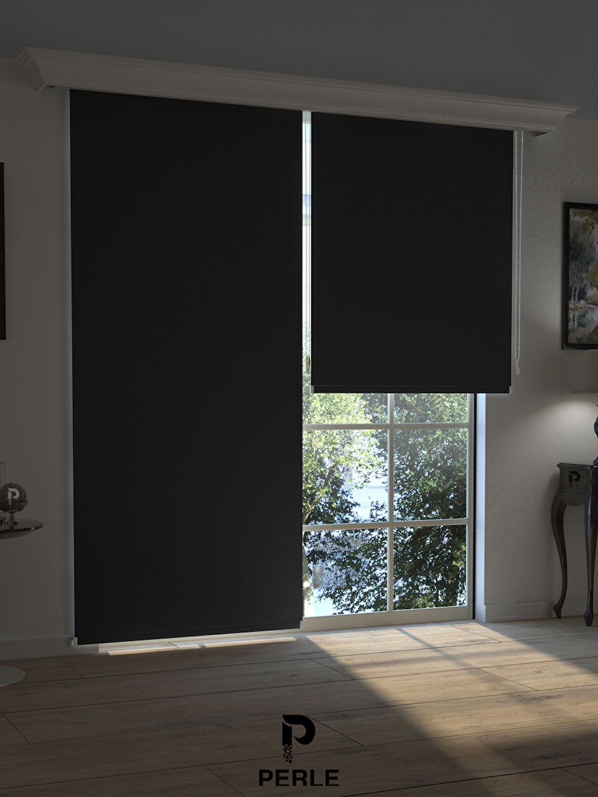 Perle  Siyah Blackout Stor Perde Tam Karartma Yüksek Kalite SUPERBLACKOUT