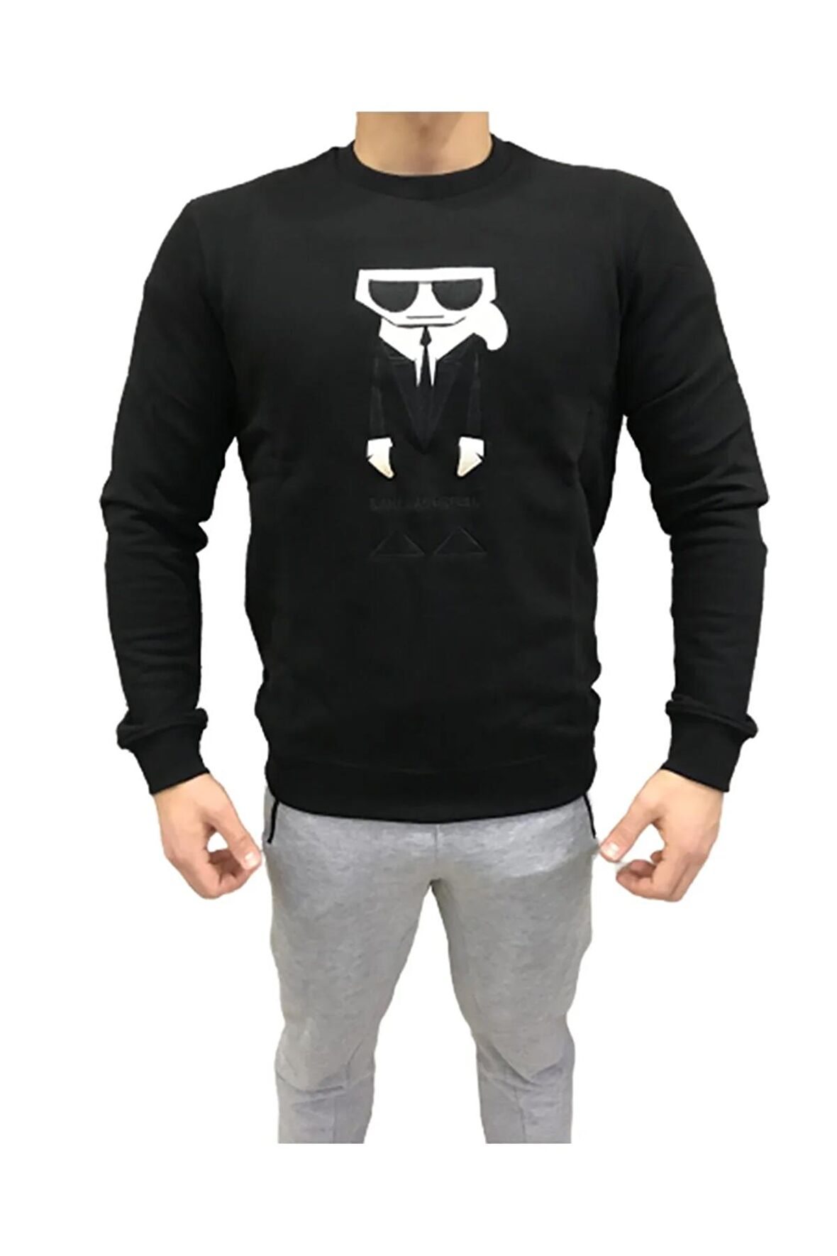 Erkek Ikonik Karl Nakış Sweatshirt