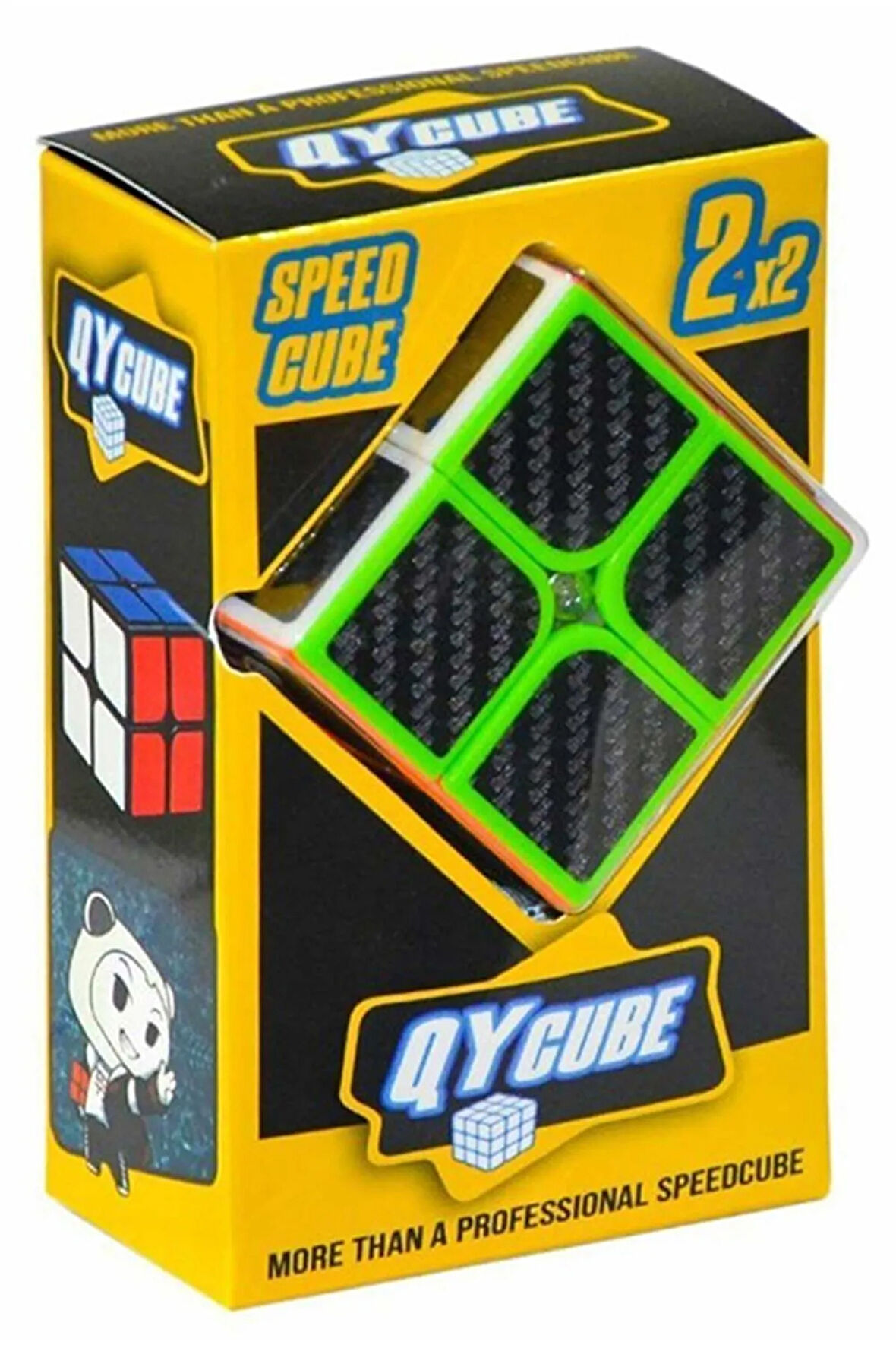 QY 2X2 KARBON FIBER PROFESYONEL SPEED CUBE  -RUBIK 2X2 ZEKA SABIR KÜPÜ