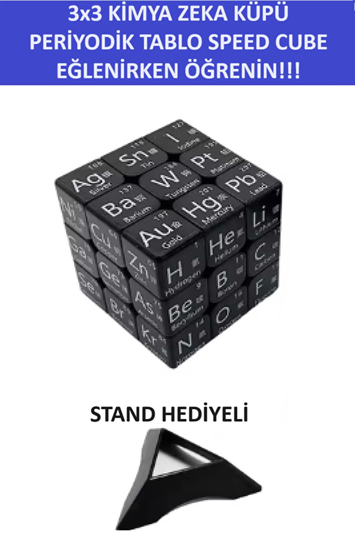 KİMYA PERİYODİK TABLO 3x3  Zeka Küpü-Speed Cube -Sabır Küpü-KİMYA DERSİNİ EĞLENİRKEN ÖĞRENİN