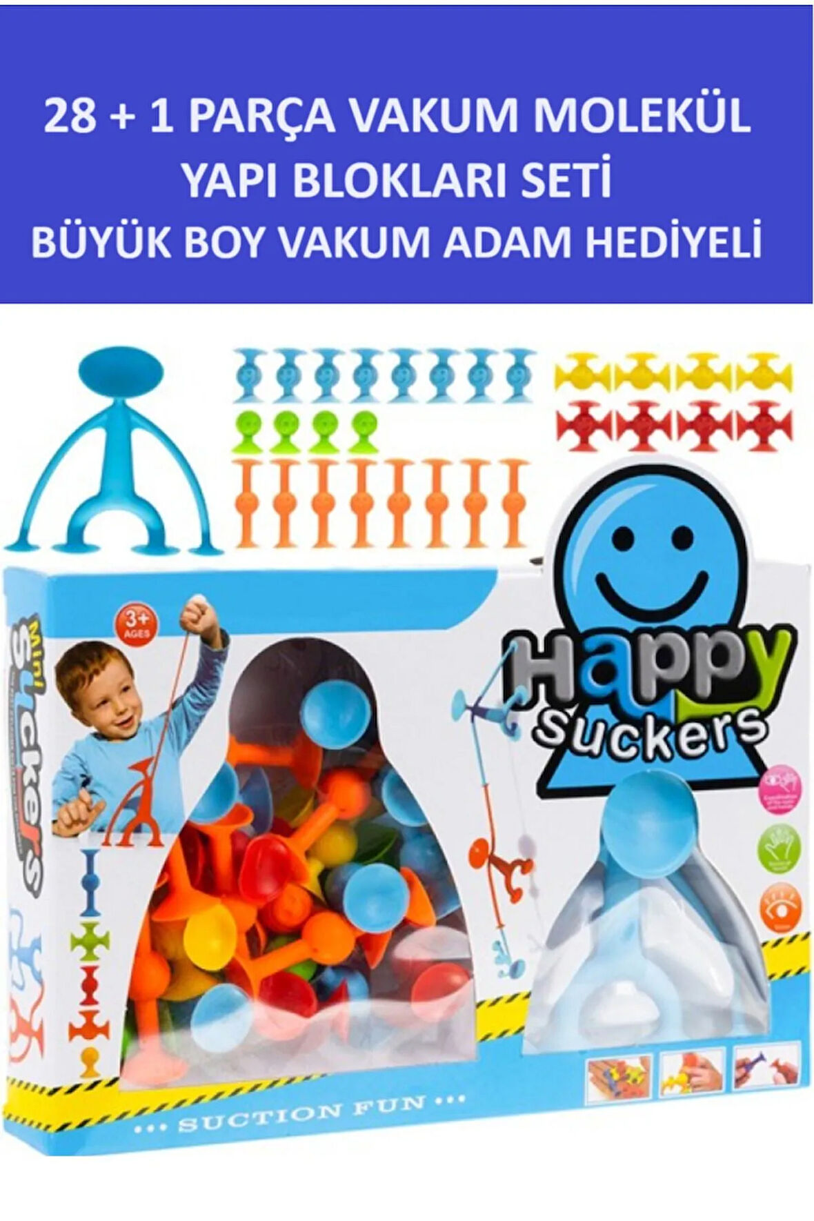 Vakum Adamlı Yapı Blokları - Kutuda Vakum Adam Hediye 28 1 Adet