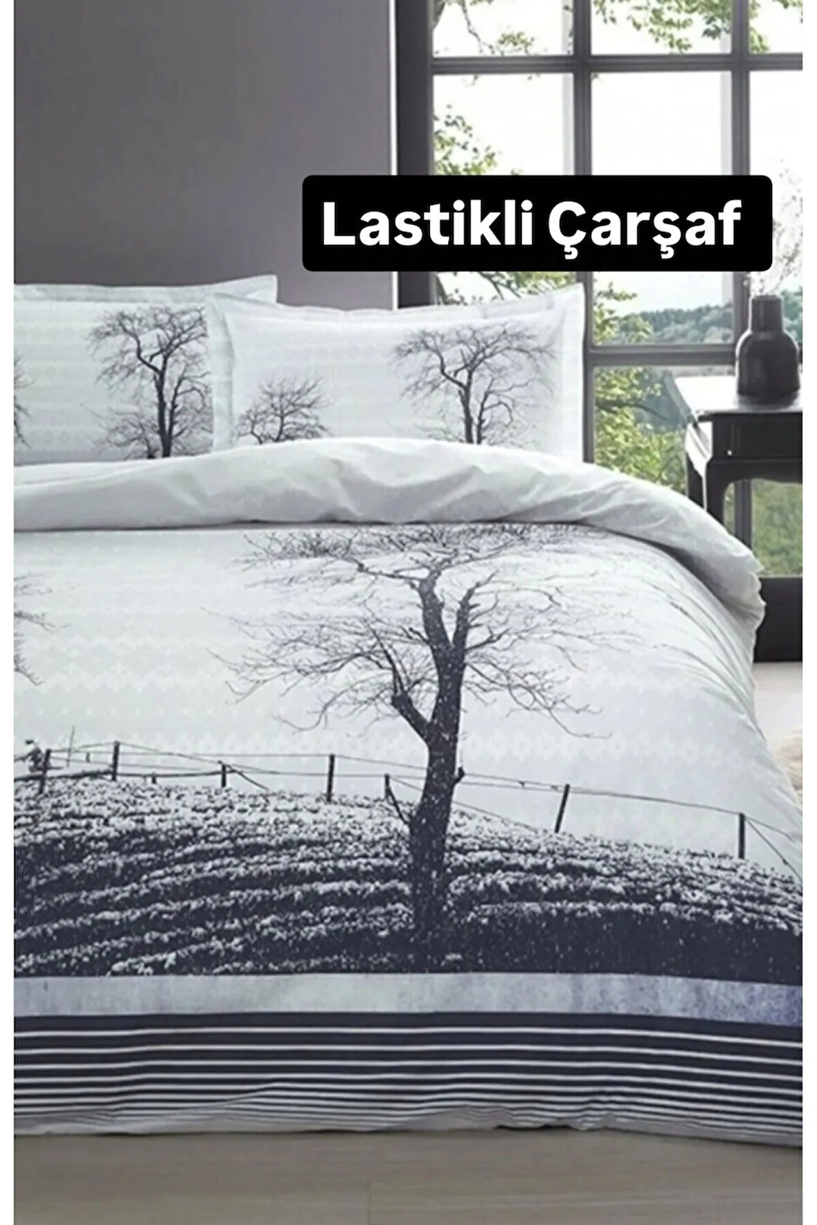 Özdilek Çift Kişilik (Çarşafı Lastikli) Nevresim Takımı Wood Mor