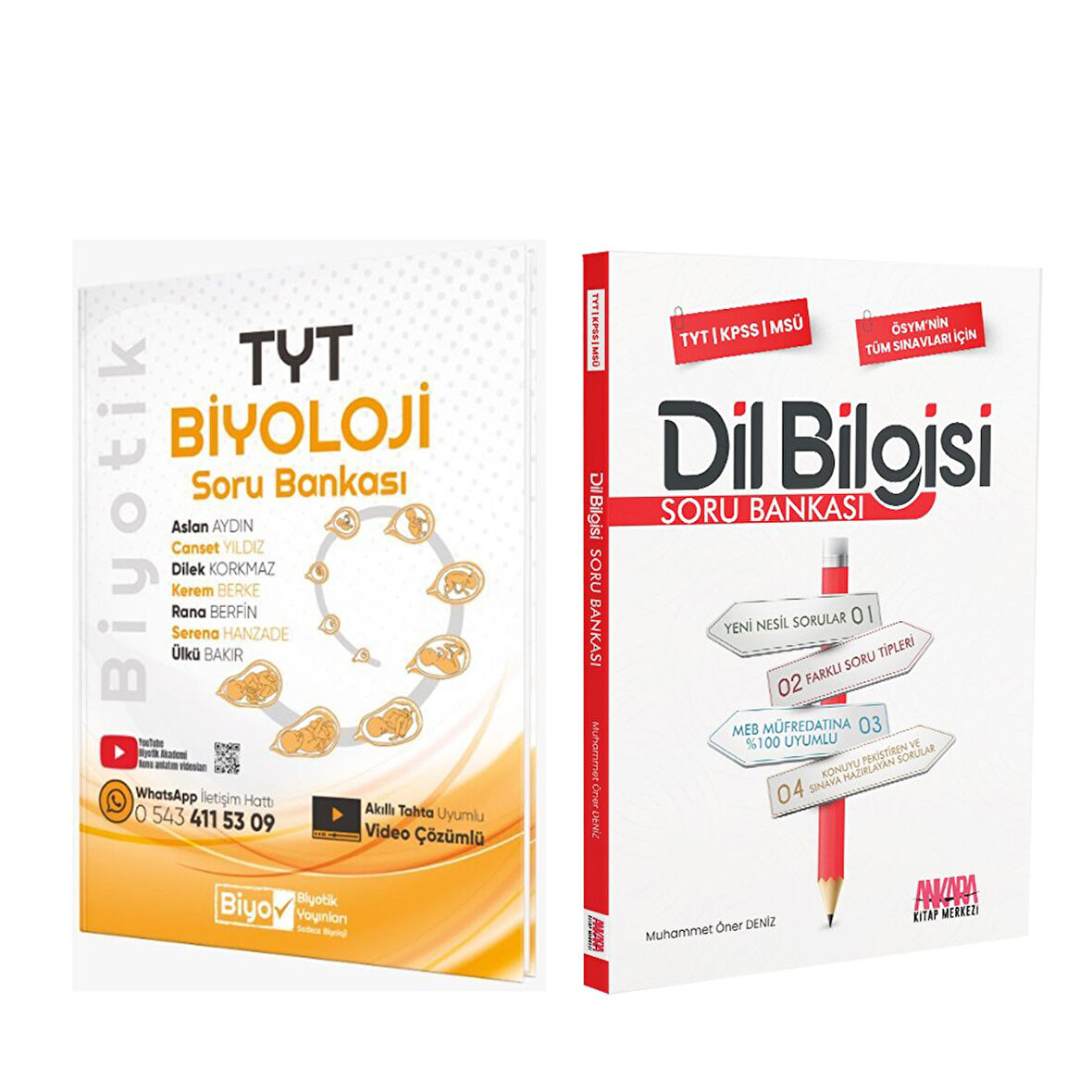 Biyotik TYT Biyoloji ve AKM Dil Bilgisi Soru Bankası Seti 2 Kitap