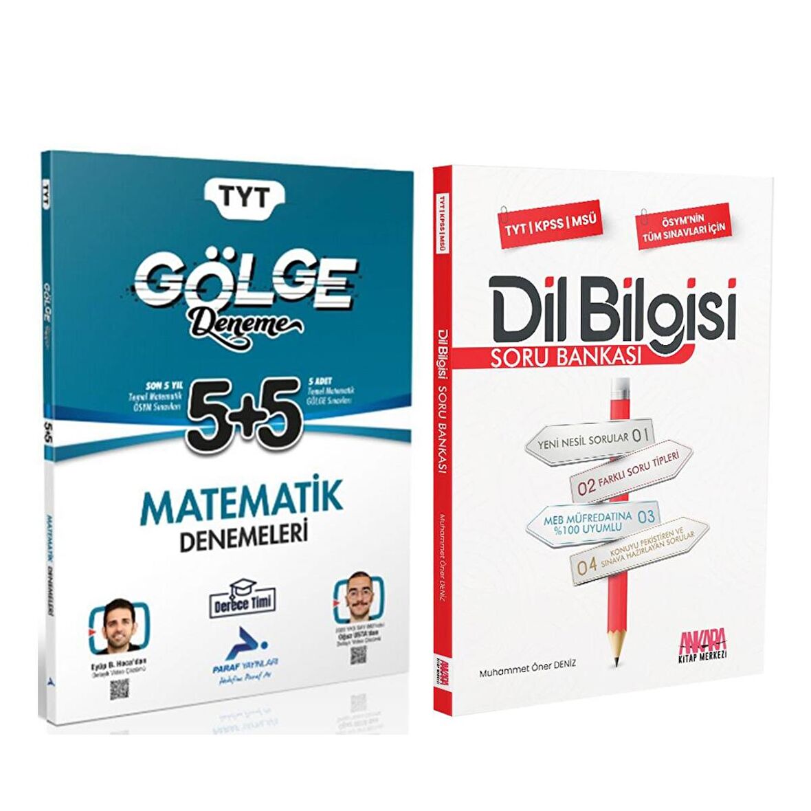Paraf TYT Matematik Gölge Deneme ve AKM Dil Bilgisi Soru Bankası Seti 2 Kitap