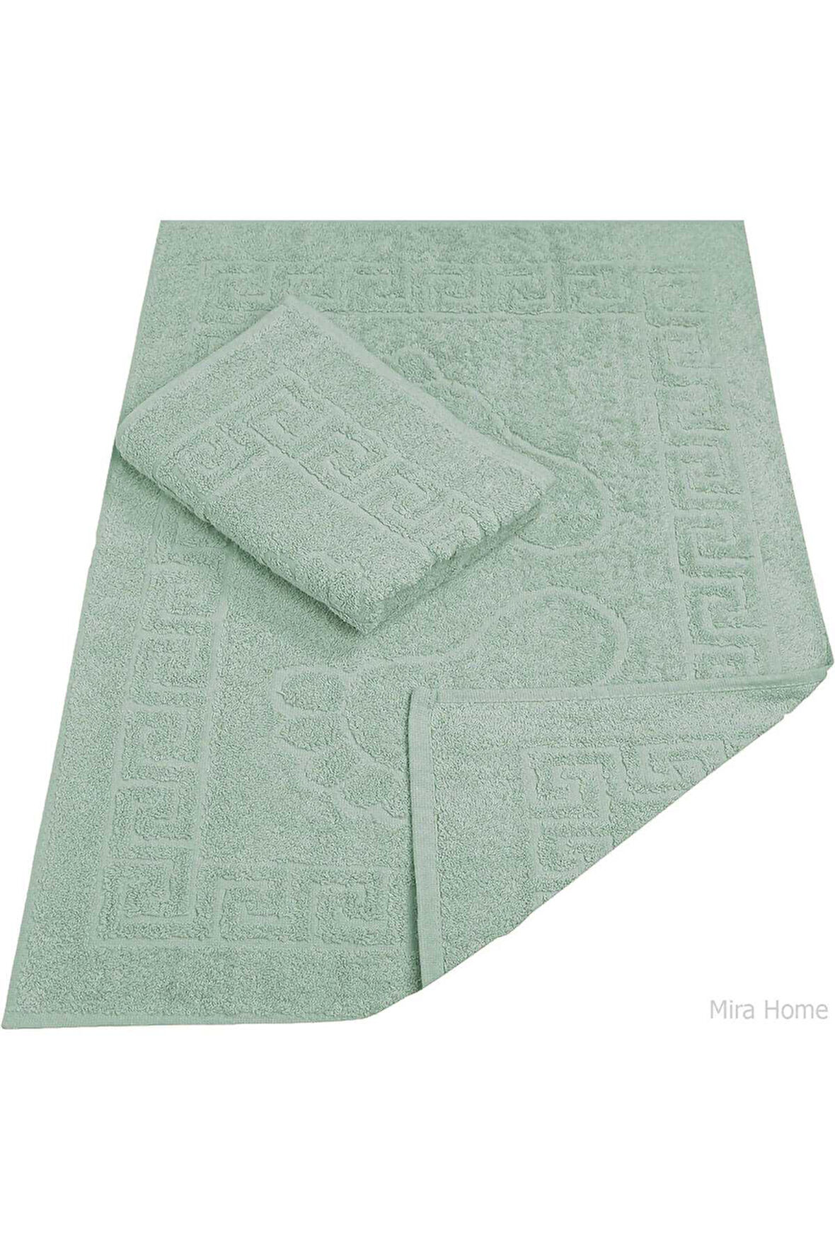 2 Li Banyo Ayak Havlusu &amp;#37;100 Pamuk 50X70 Cm Menesch Yeşil