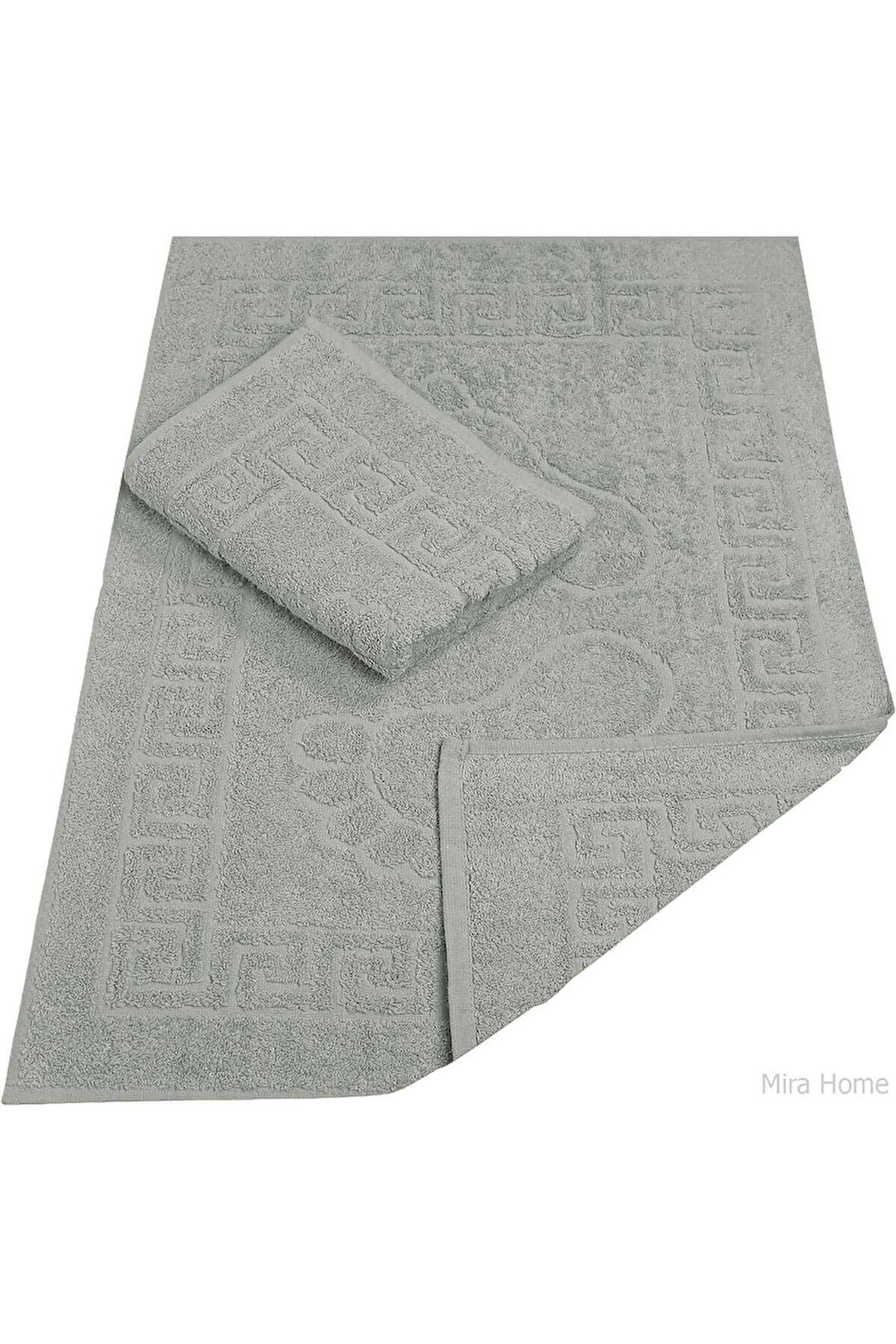 2 Li Banyo Ayak Havlusu &amp;#37;100 Pamuk 50X70 Cm Menesch Gri