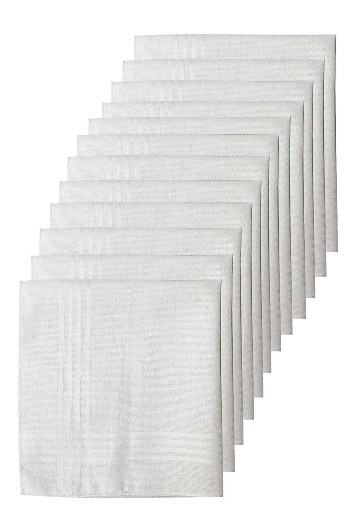 12li Paket Klasik Cep Hediyelik Bayram Mendili &amp;#37;100 Pamuklu 30x30 Cm