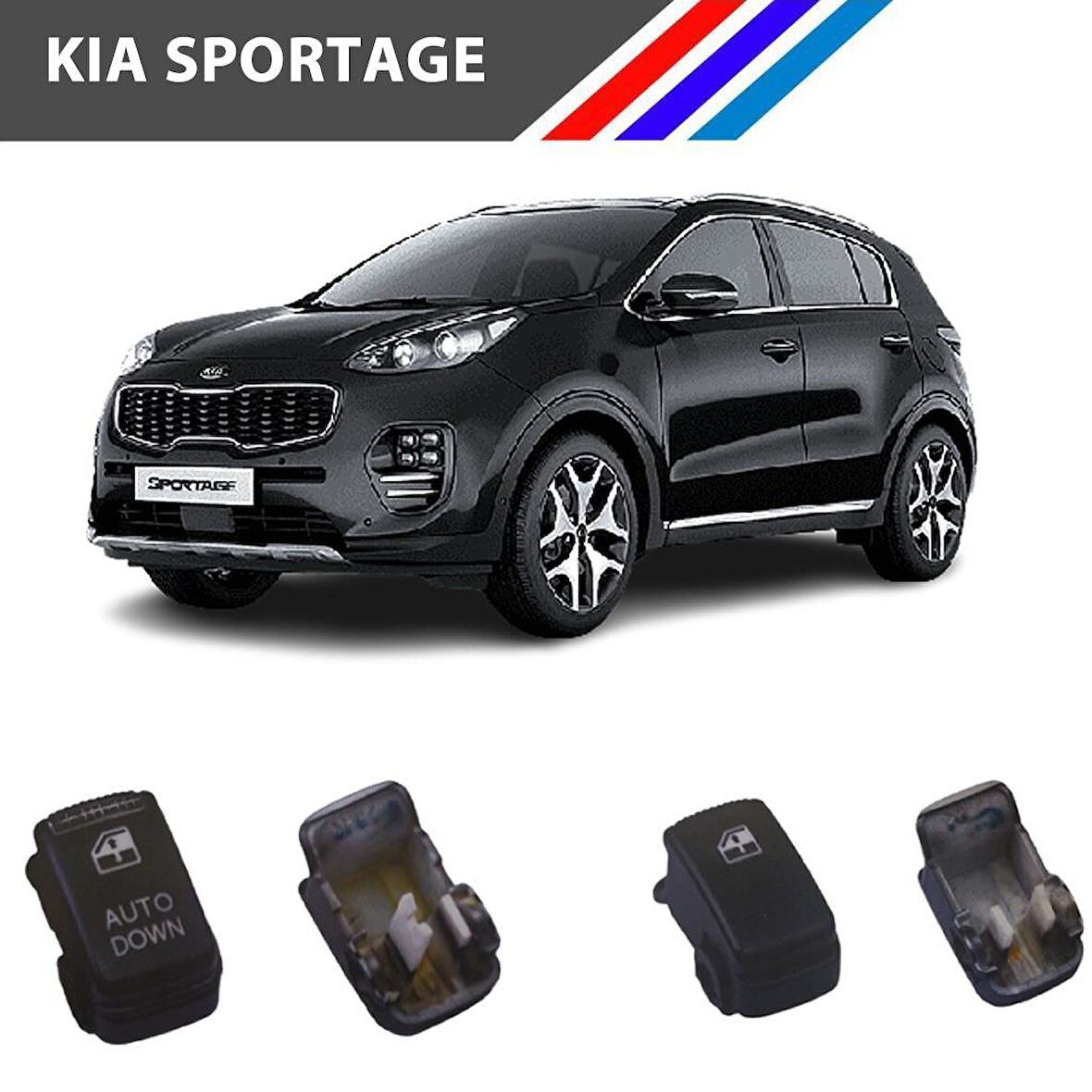 Kia Sportage Cam Düğme Kapağı 2 Adetli Set