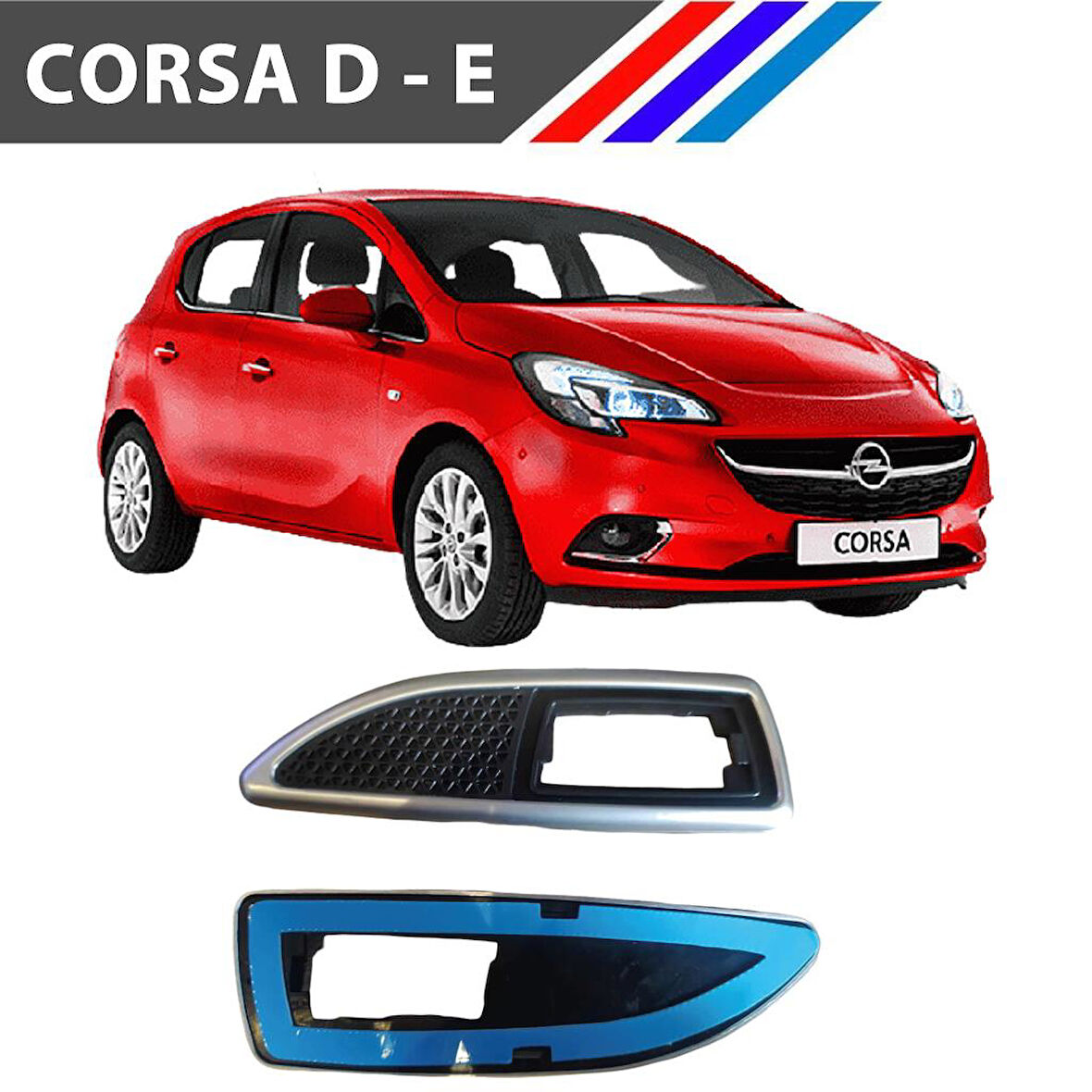Opel Corsa D - E Çamurluk Sinyal Çerçevesi Takım Krom Siyah