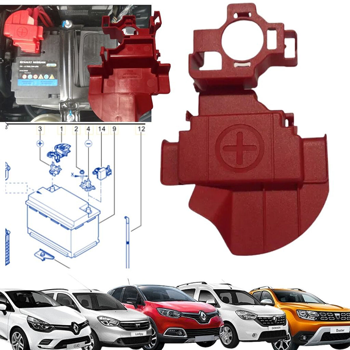 Clıo 4 Captur Dokker Lodgy Duster Logan Akü Kutup Başı Muahafaza Koruma Plastiği