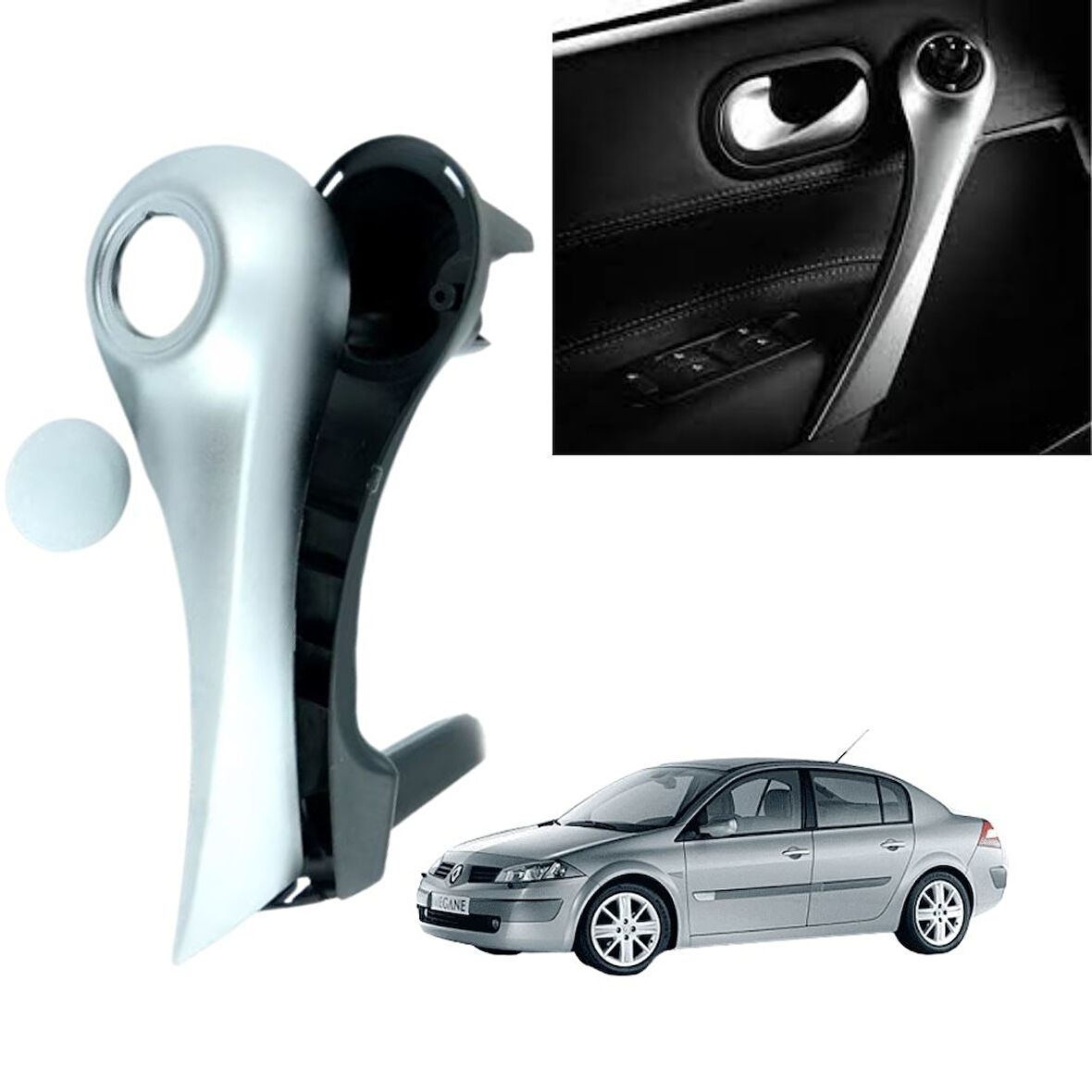 Renault Megane 2 Kapı İç Çekme Kolçak Sol Taraf Mat Krom 7701476922
