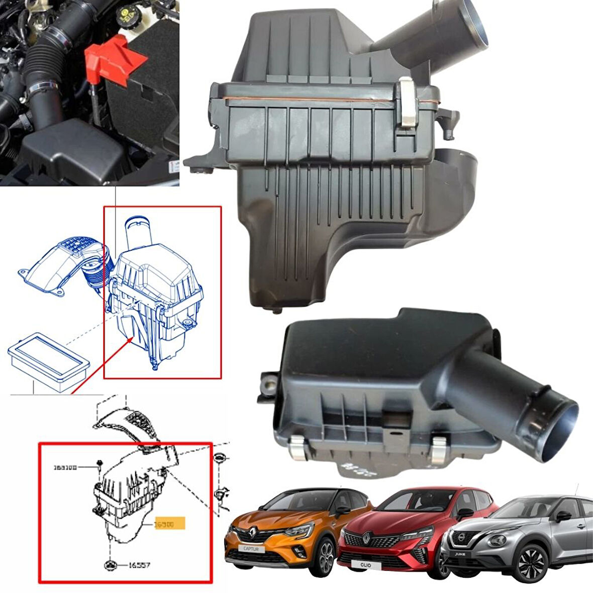 Clıo 5 Captur 2 1.3 Tce H5H Nissan Juke 1.O DIG-T DCT Hava Filtre Kutusu