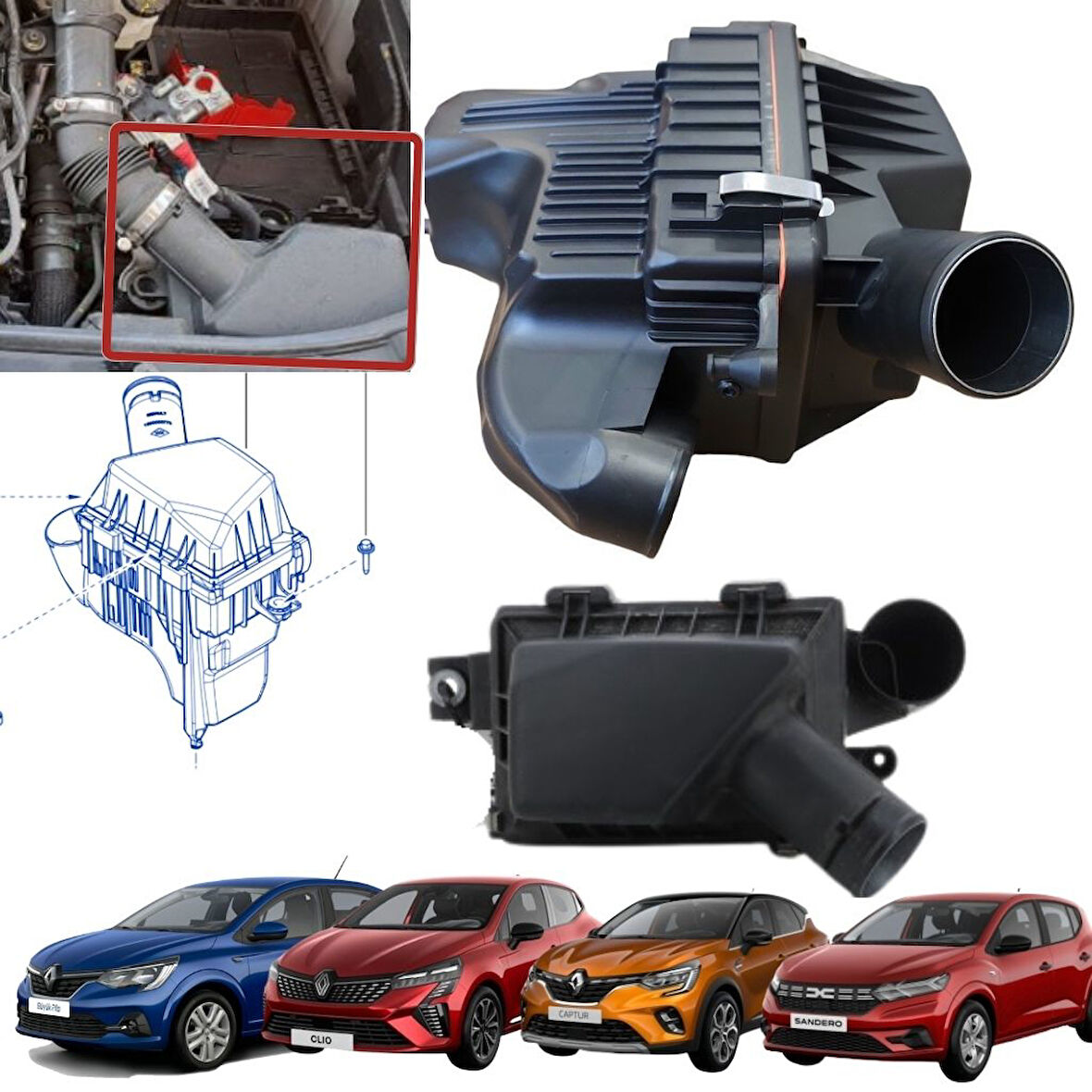 Clıo 5 Captur 2 1.0 Tce H4D Taliant 1.0 Tce Sandero 3 1.0 Sce b4D Hava Filtre Kutusu