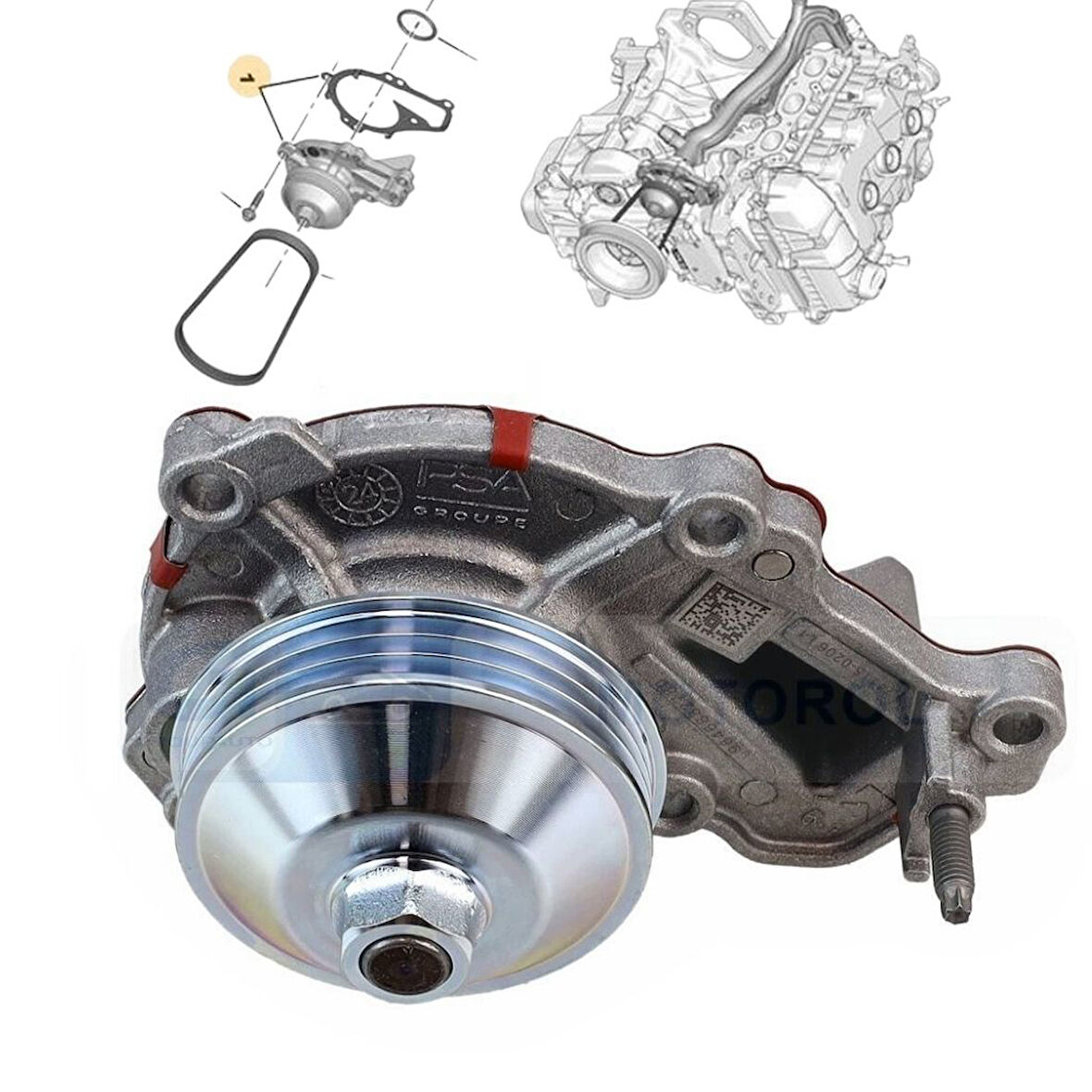 208 301 308 C3 Elysee Crossland Crossland X 1.0-1.2 Benzinli Motor Su Pompası 12V