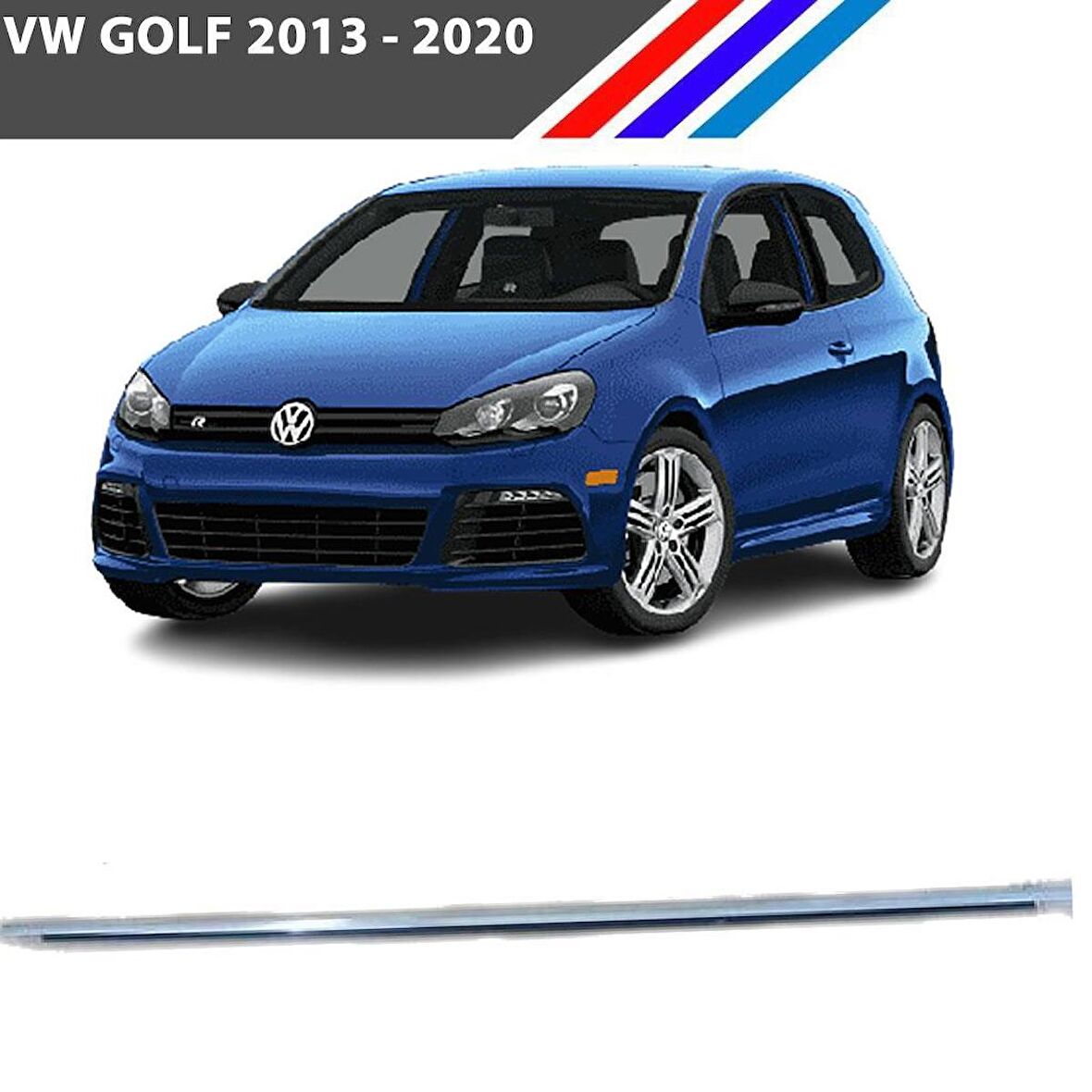 VW Golf Ön Sağ Kapı Cam Sıyırıcı Fitili Kromlu 2013-2020