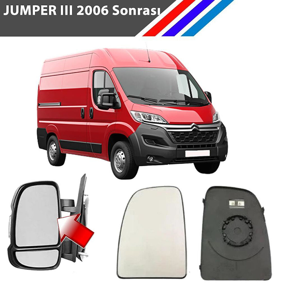 Ducato - Boxer - Jumper 2006 Sonrası Yan Ayna Camı Isıtmalı - Sağ