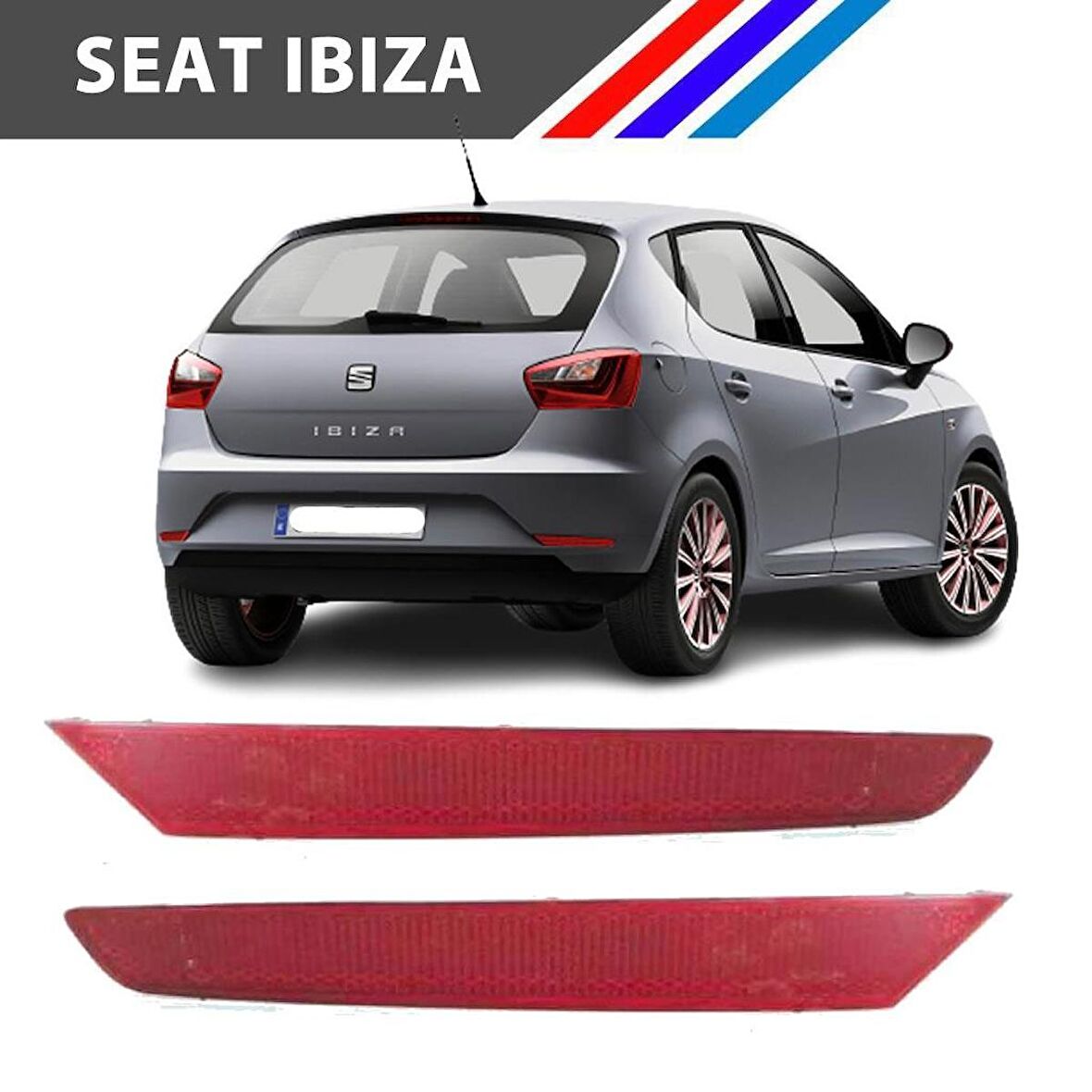 Otozet - Seat İbiza Arka Tampon Reflektörü Sol Sağ Takım 2013 - 2017 6J4945106C