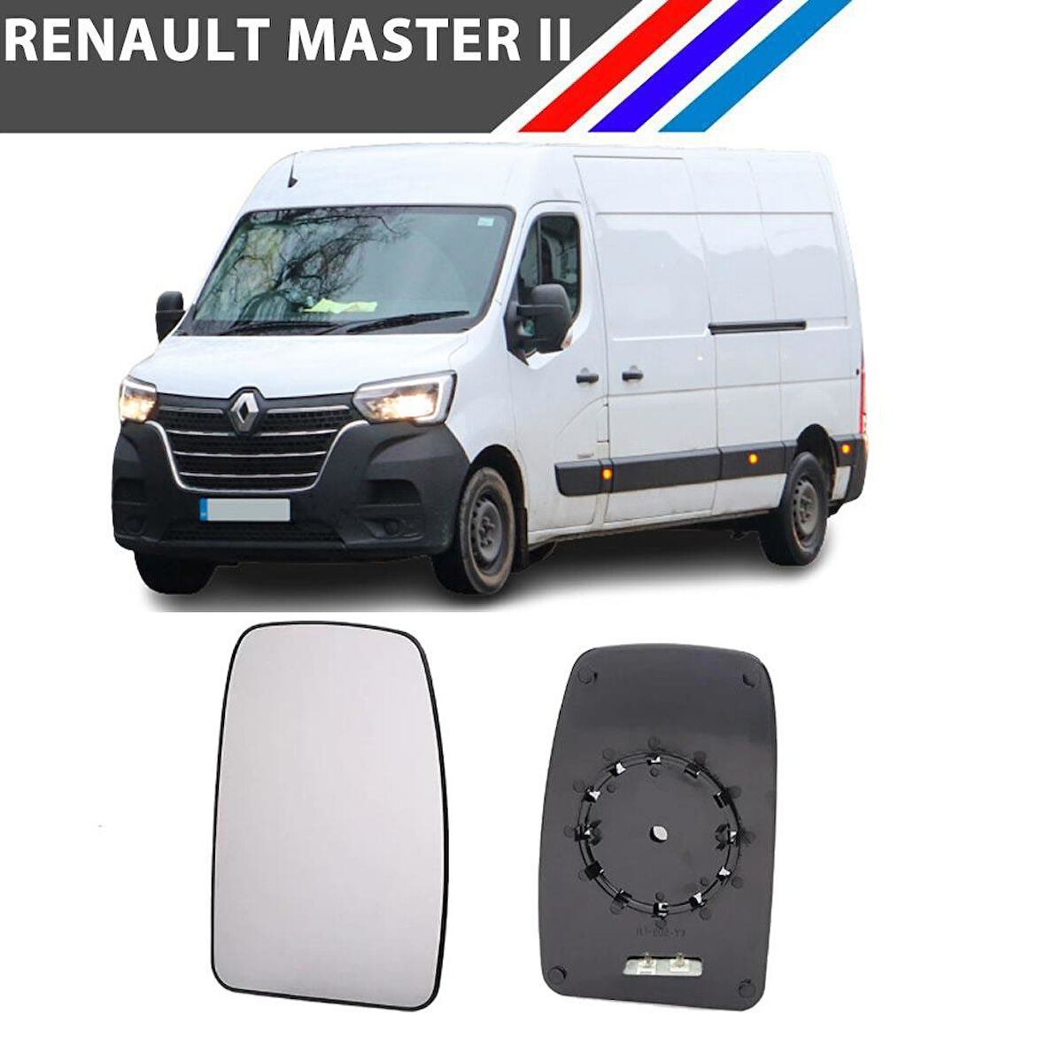 Master II - Movano II - Interstar Yan Ayna Camı - Sol