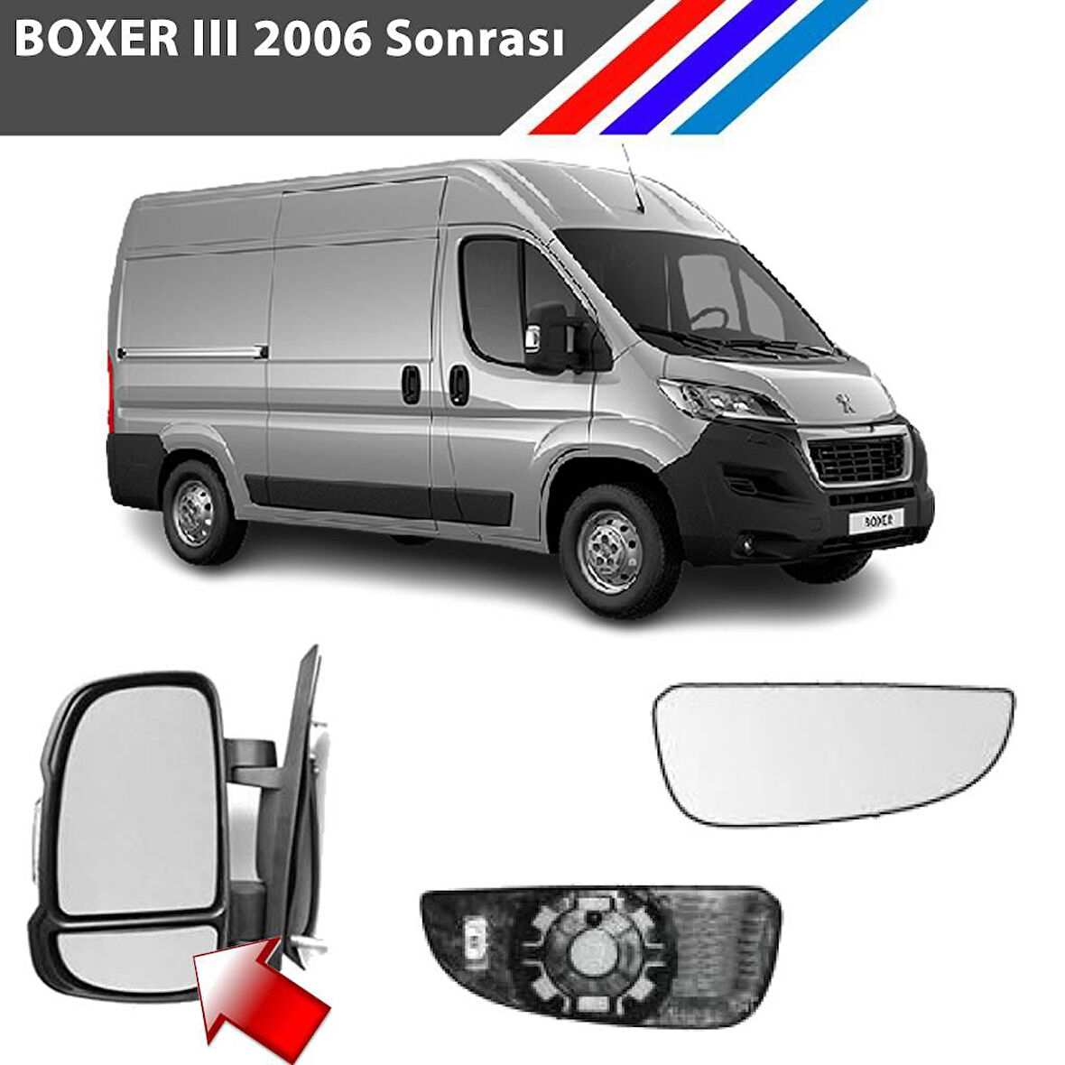 Peugeot Boxer 3 Kasa Sağ Dış Ayna Alt Küçük Camı Yolcu Tarafı