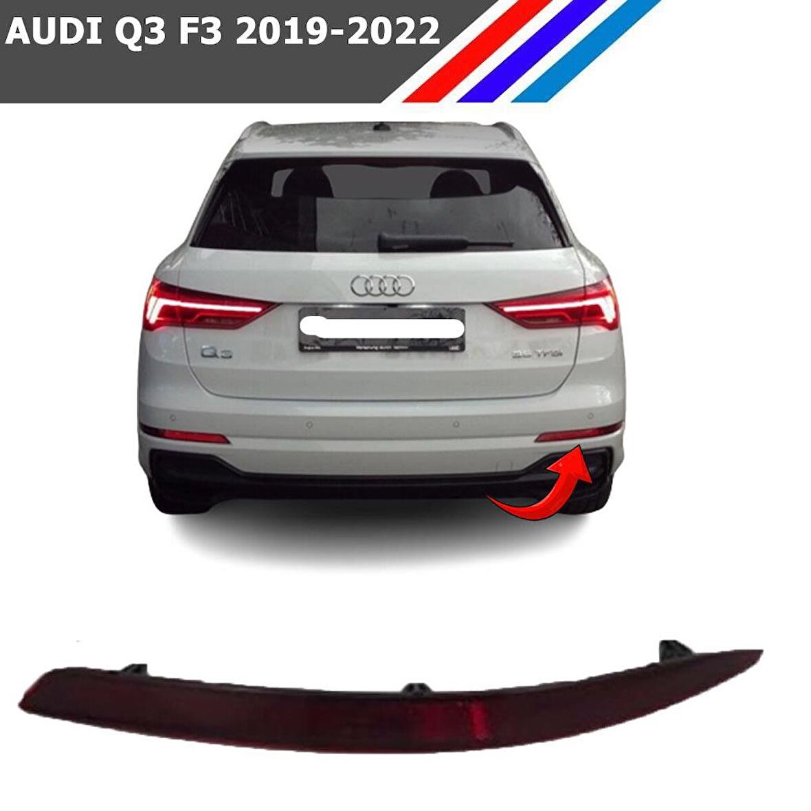Otozet - Audi Q3 F3 Arka Tampon Reflektörü Sağ Taraf 2019-2022 83A945106