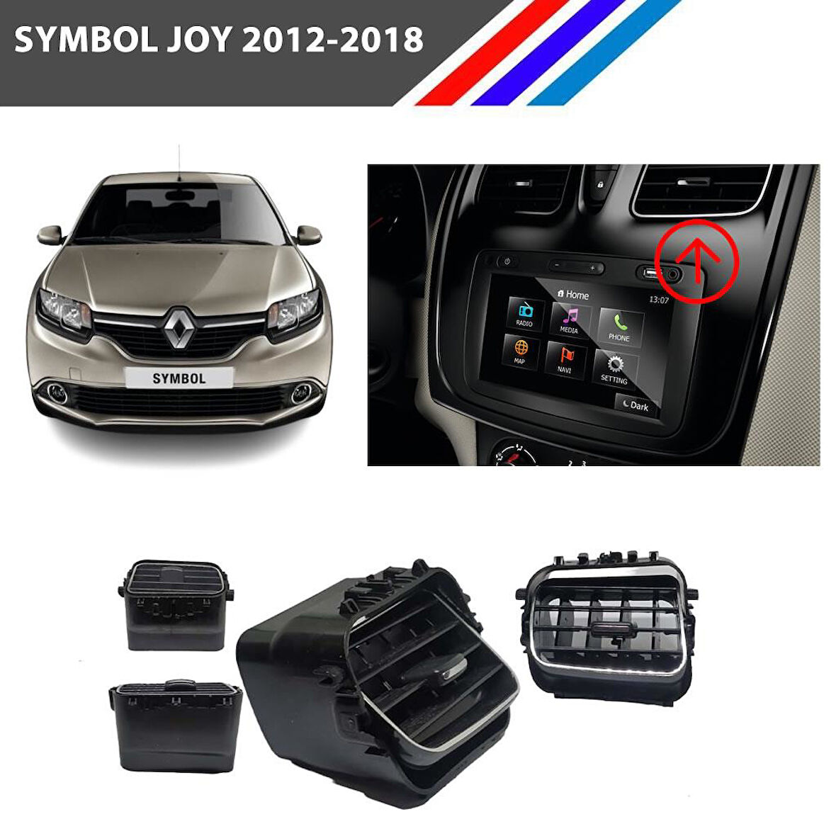 Renault Symbol Joy Havalandırma Izgarası Orta Sağ 2012-2018