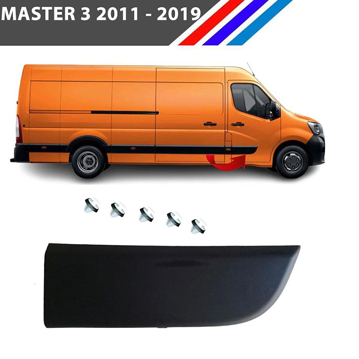 Otozet - Renault Master 3 Ön Sağ Kapı Çıtası Klipsli 2011 - 2019 808200149R