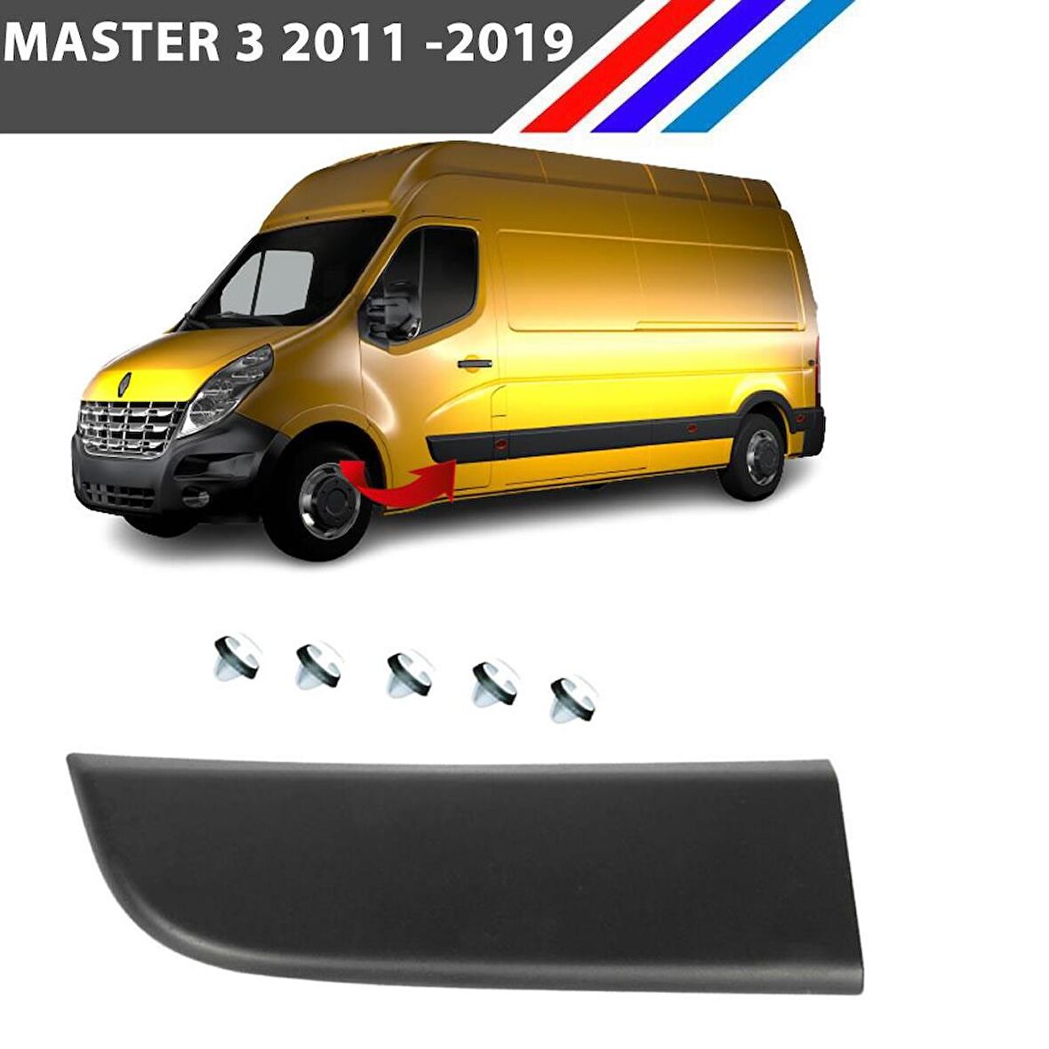 Otozet - Renault Master 3 Ön Sol Kapı Çıtası Klipsli 2011 - 2019 808200149R