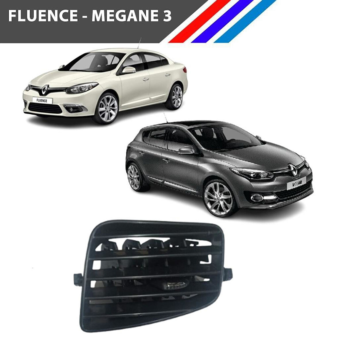 Fluence - Megane 3 Havalandırma Izgarası Orta Sol Taraf Krom Uçlu 682606038R