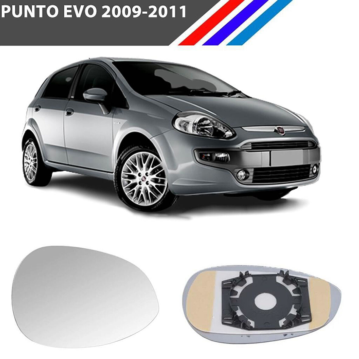 Otozet - Fiat Punto Evo Sol Dış Ayna Camı Sürücü Tarafı Mekanik Tip 2009-2011