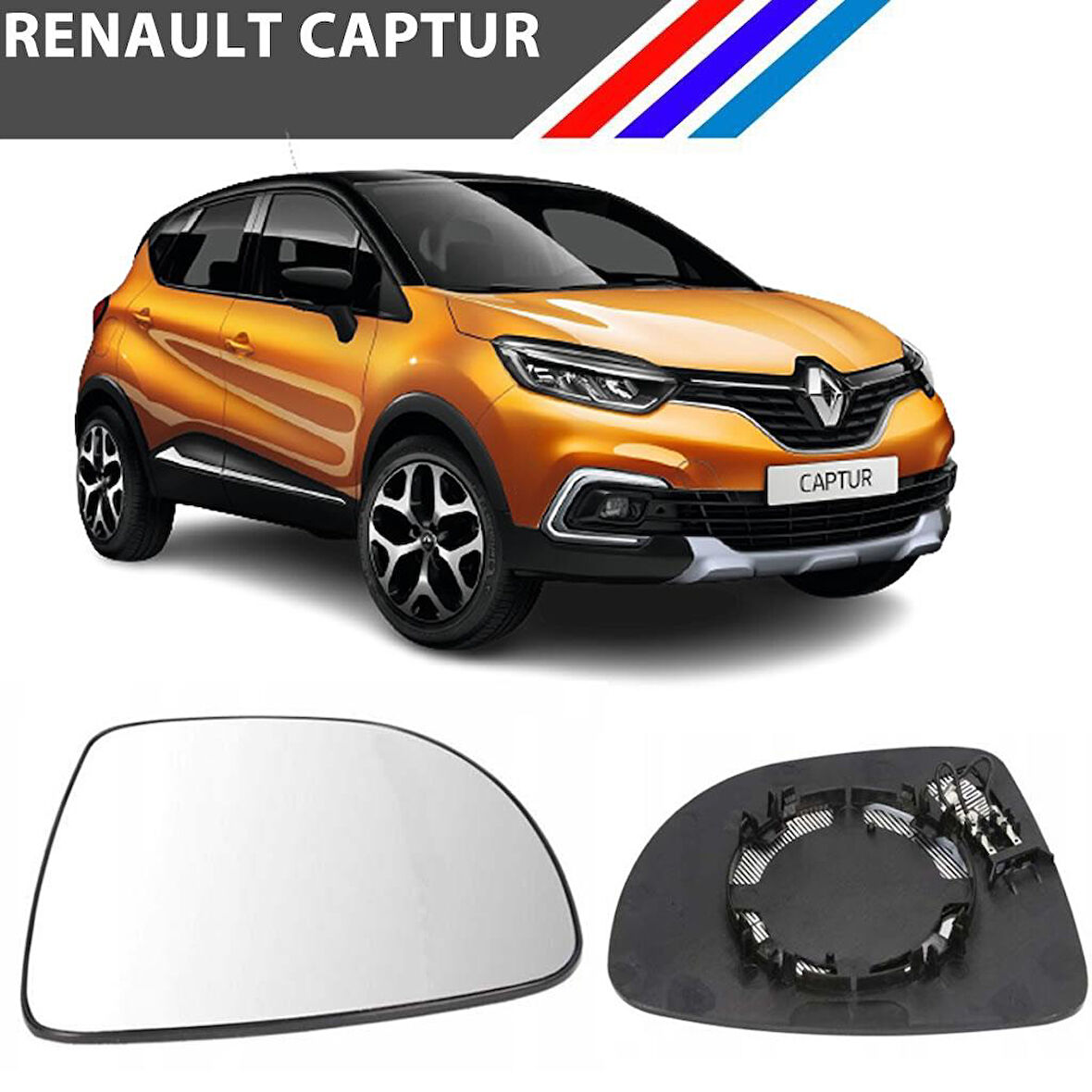 Otozet - Renault Captur Sağ Dış Ayna Camı Yolcu Tarafı Isıtmalı 2013 Sonrası 963658306R