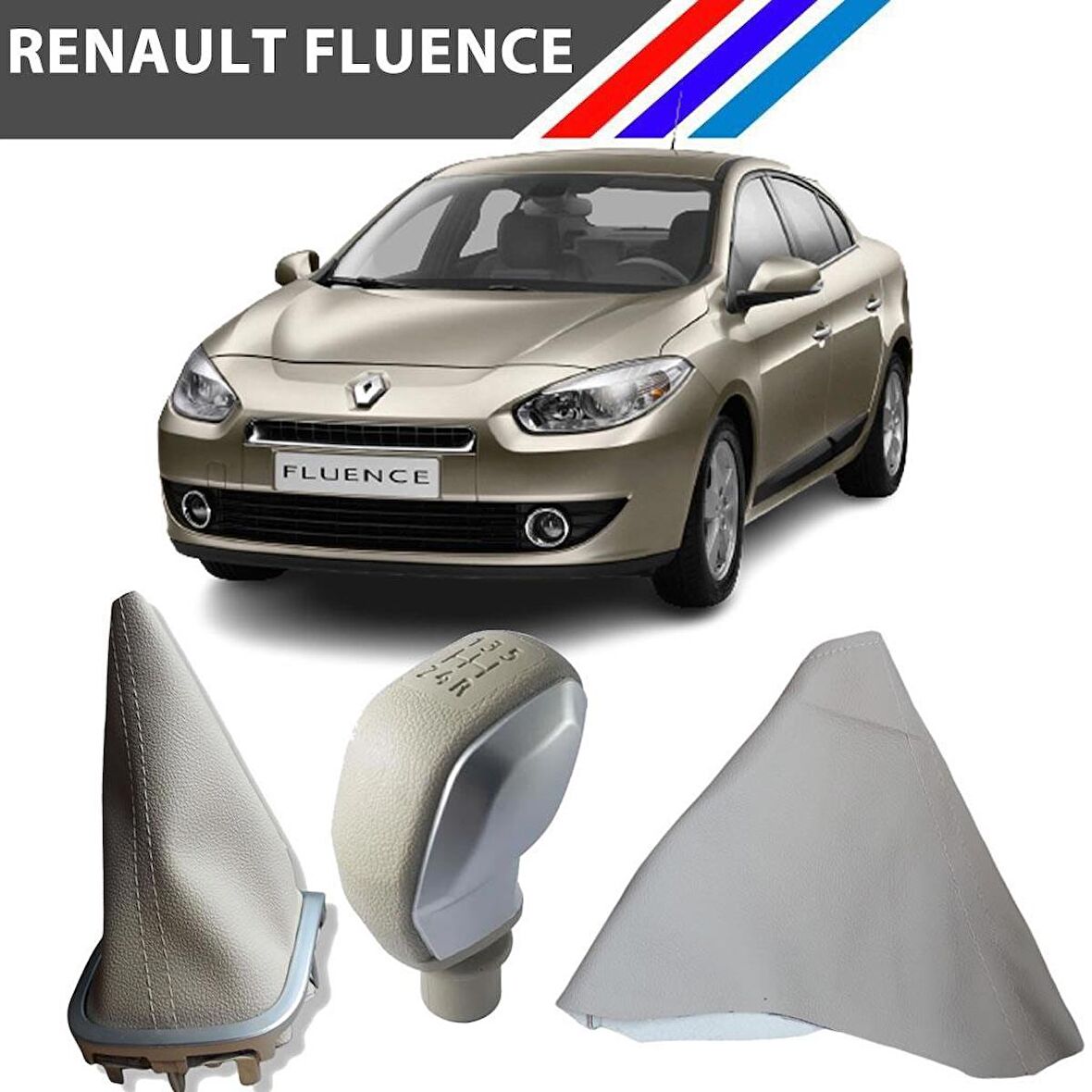 Renault Fluence Vites Körüğü El Fren Körüğü Spor Vites Topuzu Üçlü Set Bej Renk