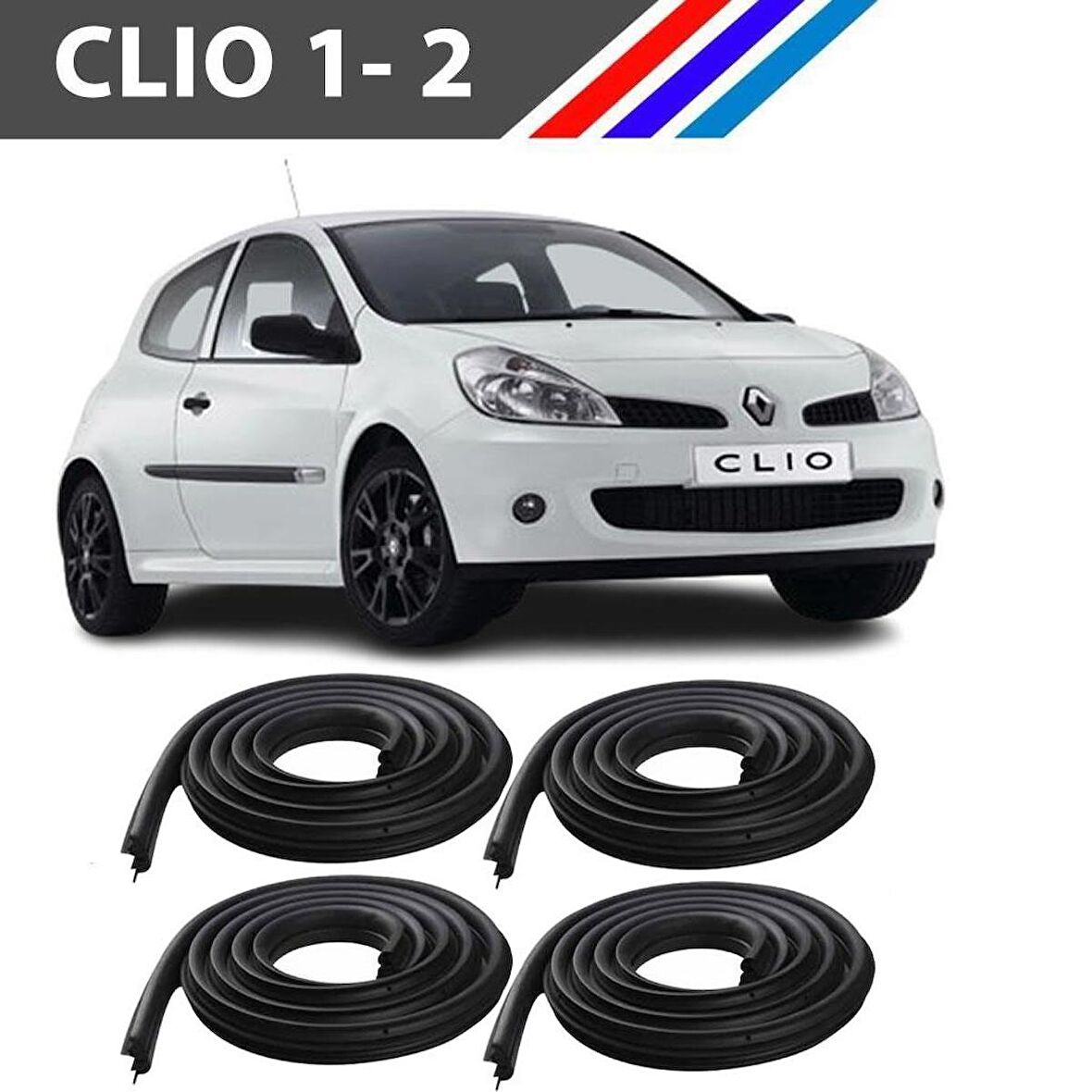 Otozet - Renault Clio 1-2 Kasa Ön ve Arka Kapı Fitili 4 Adetli Set