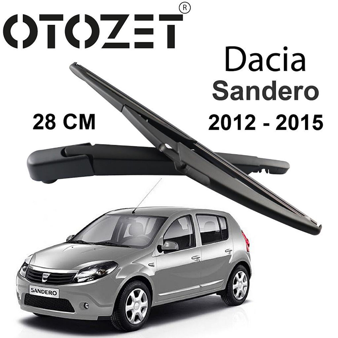 OTOZET Dacia Sandero Arka Silecek Süpürgesi ve Kolu Takım 2012 Sonrası