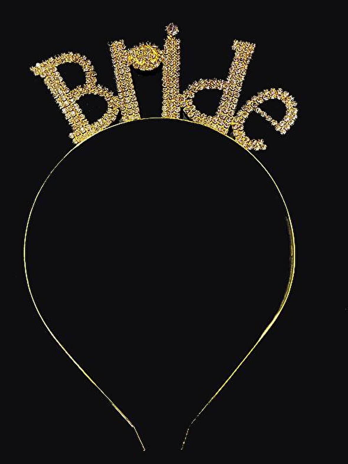 Parti Aksesuar Kristal Taşlı Bride Tacı Gold Renk 18x13 cm