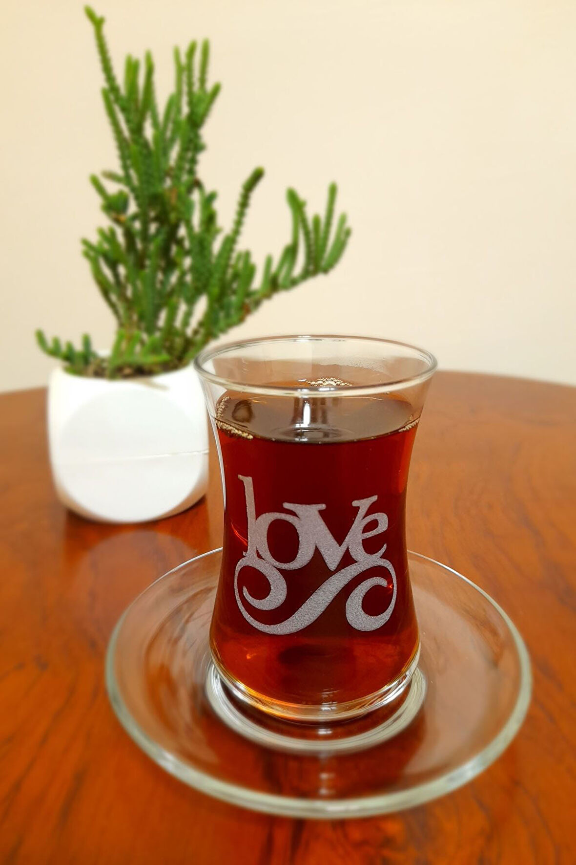 Love Işlemeli 6'lı Çay Seti 155 cc
