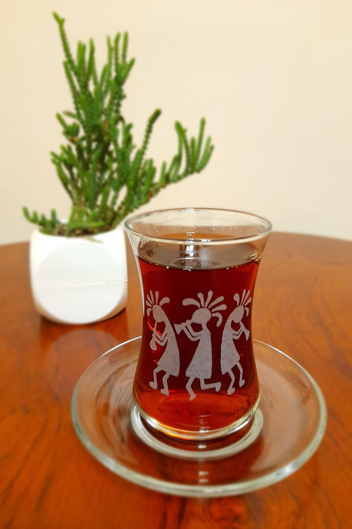 Kokopelli Işlemeli 6'lı Çay Seti 155 Cc