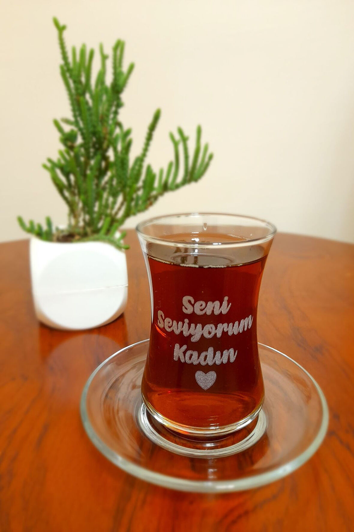 Sevgililer Günü Işlemeli 6'lı Çay Seti 155 Cc