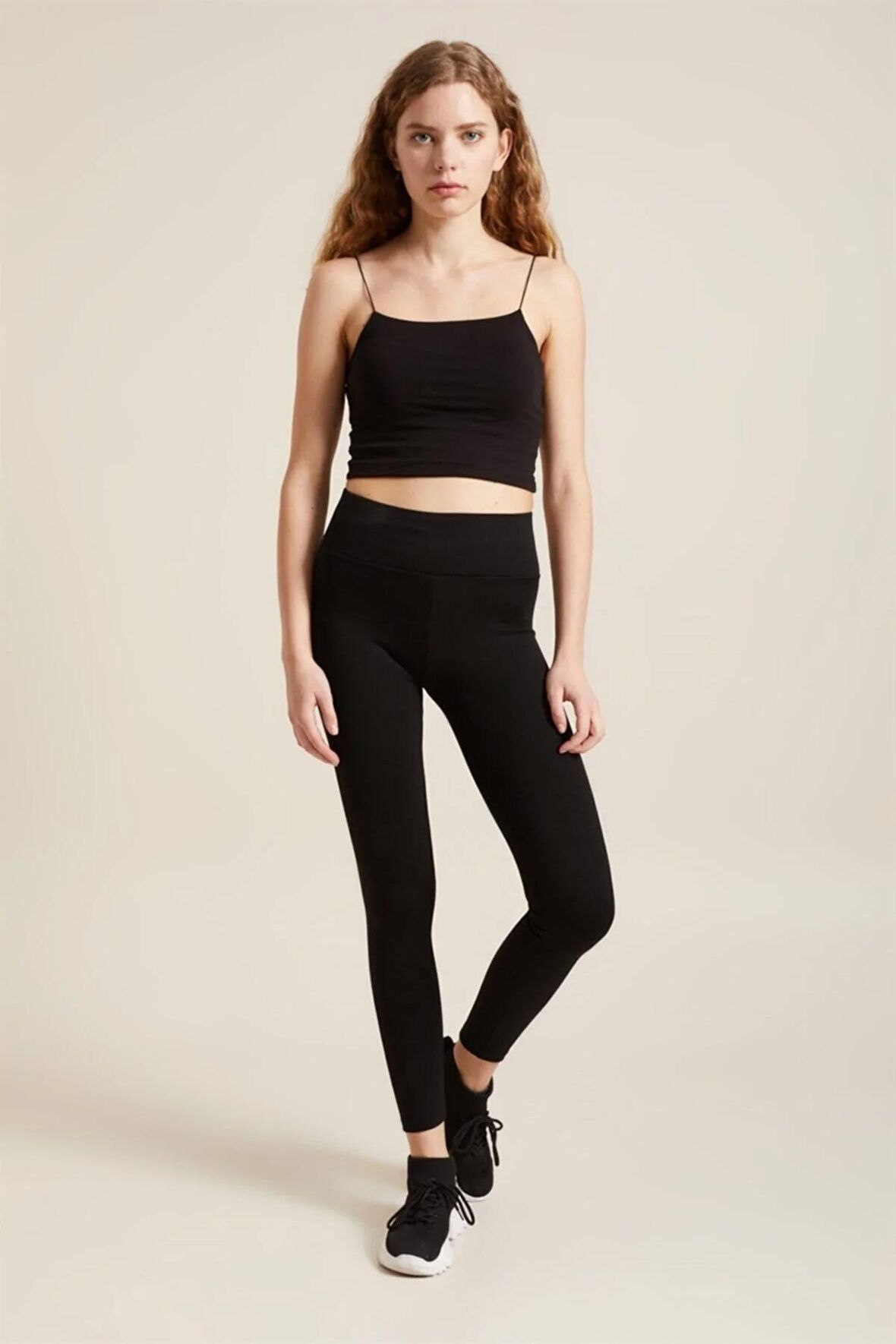 Kadın Siyah Yüksek Bel Çelik Örme Korseli Toparlayıcı Tayt