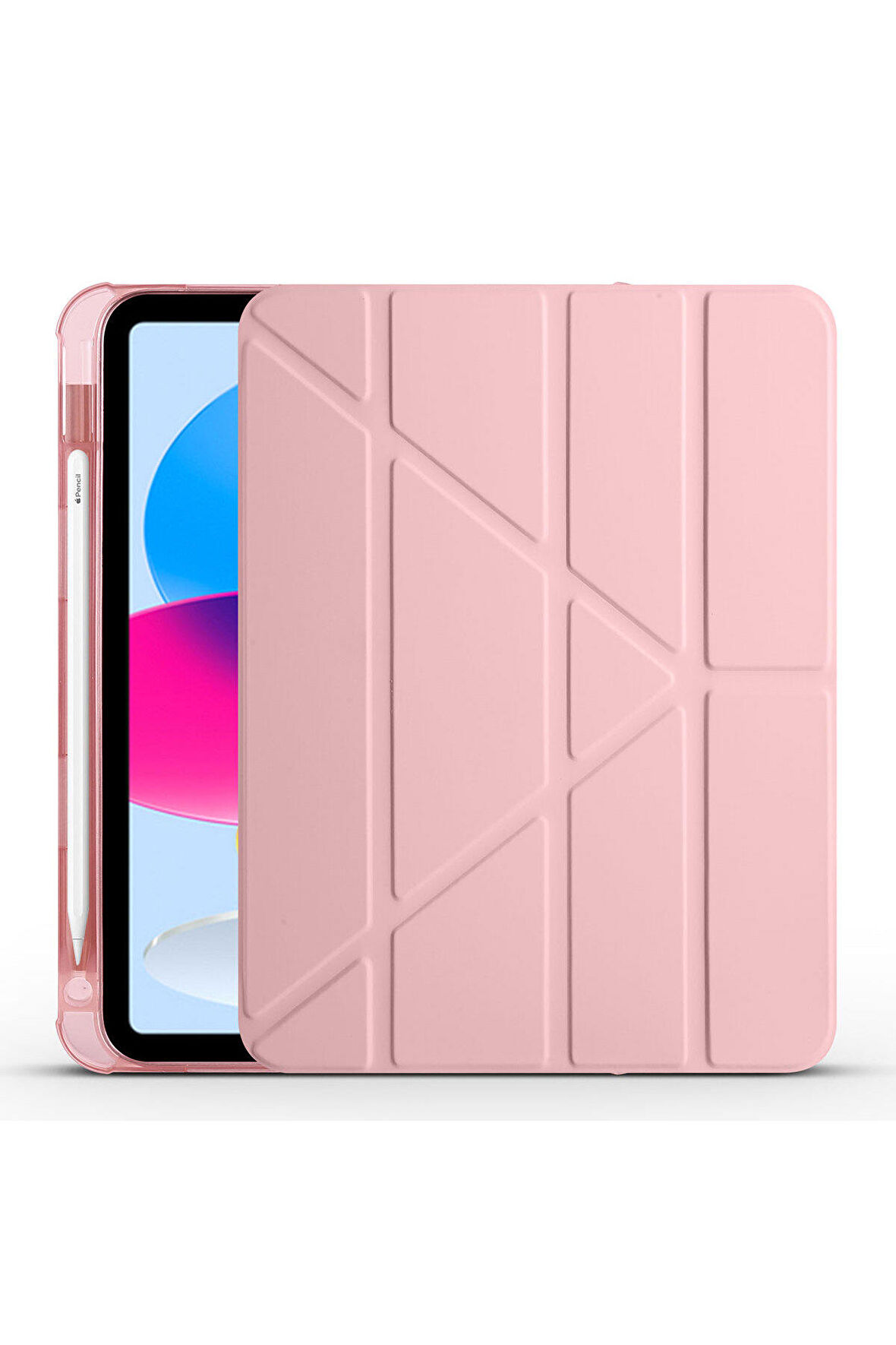 Samsung Galaxy Tab S7 FE T730 Kılıf Trifolding Standlı Kalemlikli Kapak RD1